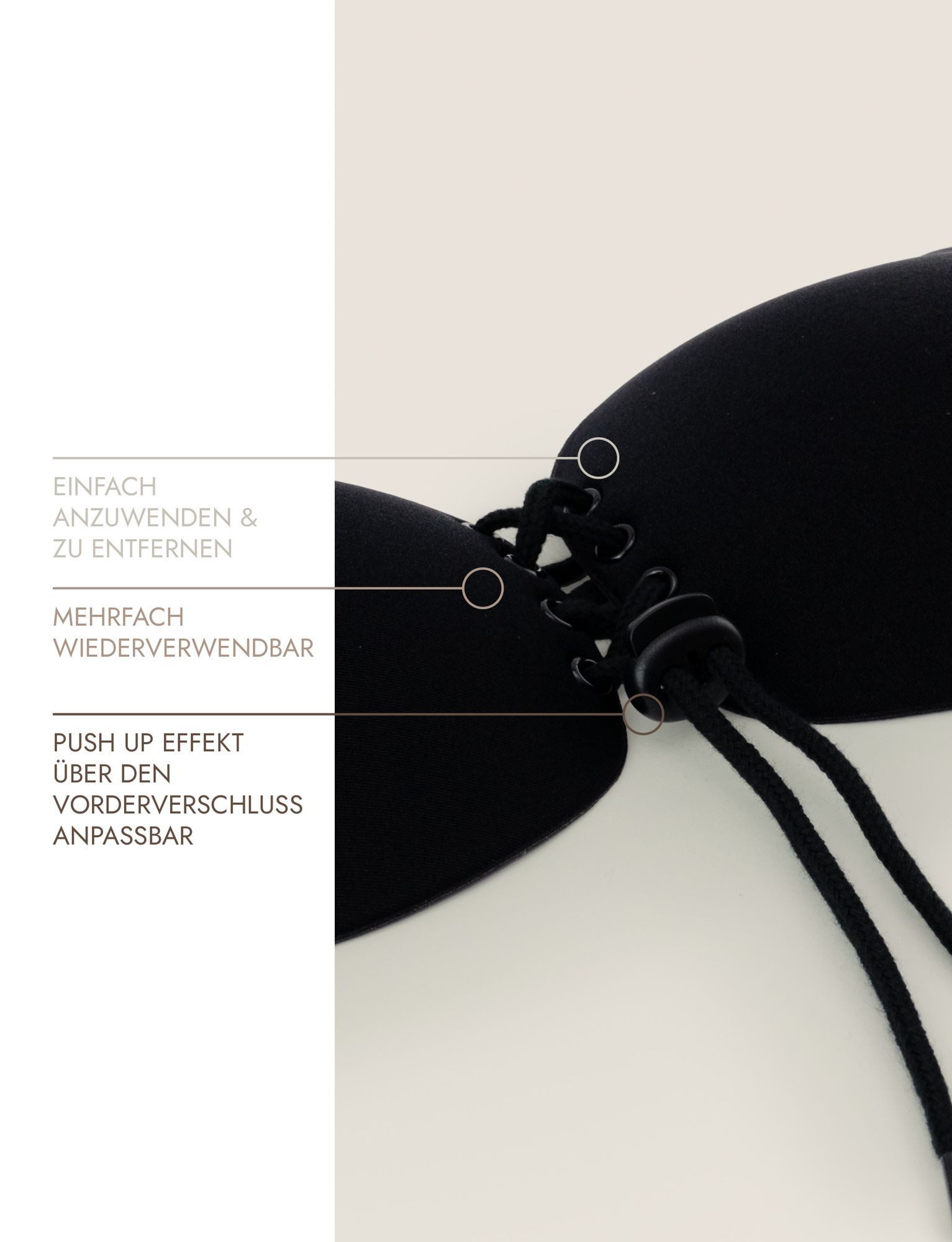 Miss Perfect Klebe-BH 38002 Trägerloser Push-up-Klebe-BH