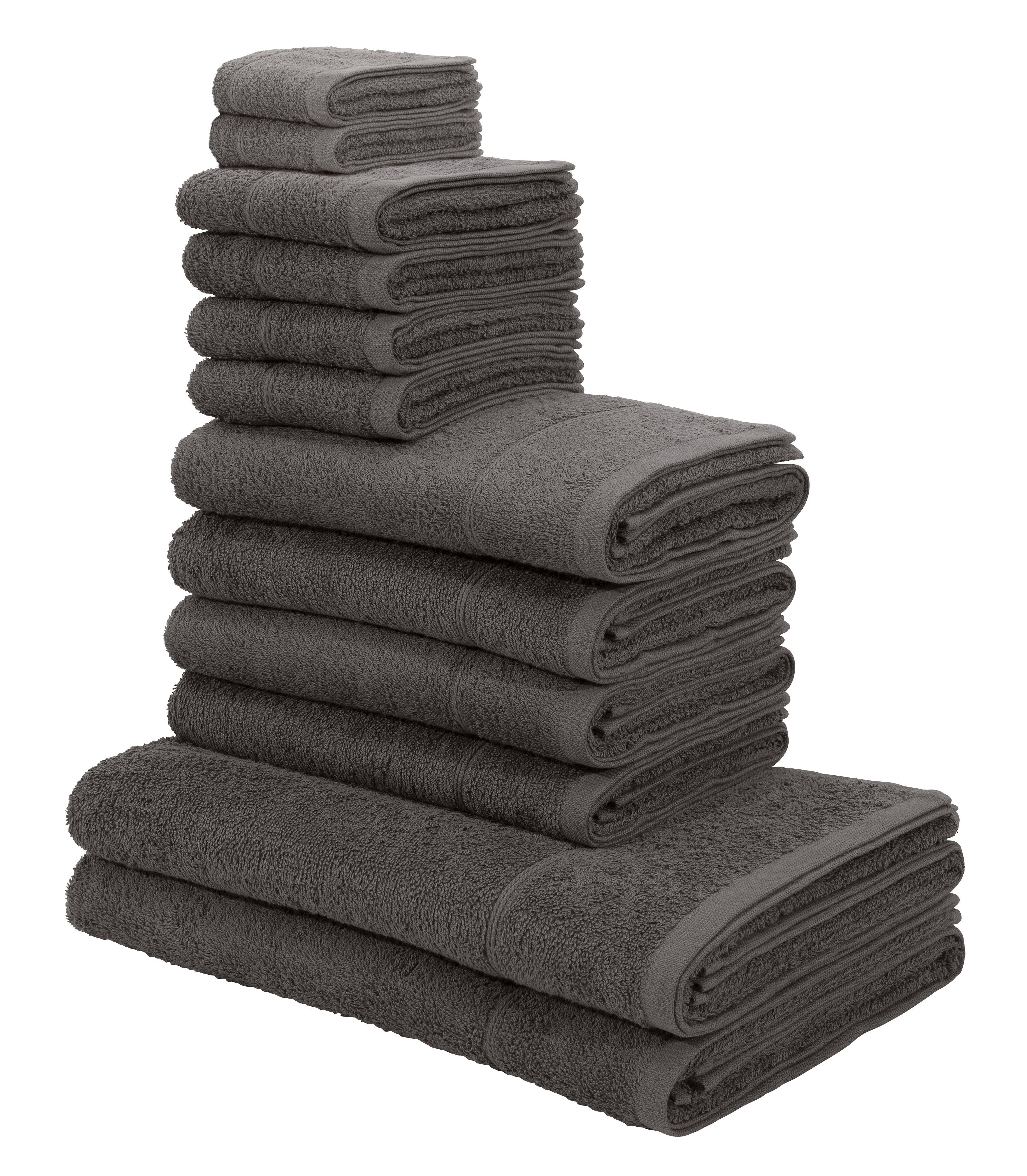 my home Handtuch Set mit 12-tlg), (Set, aus einfarbiges Bordüre, Handtücher 100% Handtuch-Set Baumwolle Sanremo, Frottier