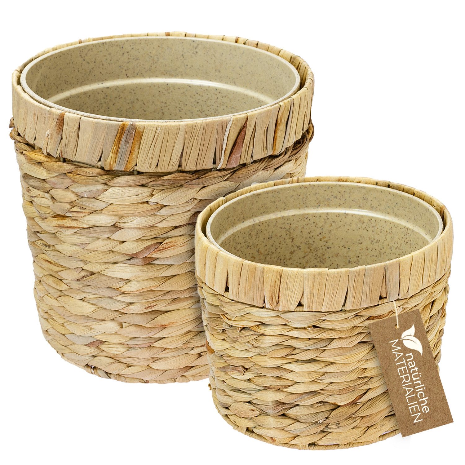 HMF Wasserhyazinthentopf Innovativer Blumentopf geflochten aus Wasserhyazin günstig online kaufen