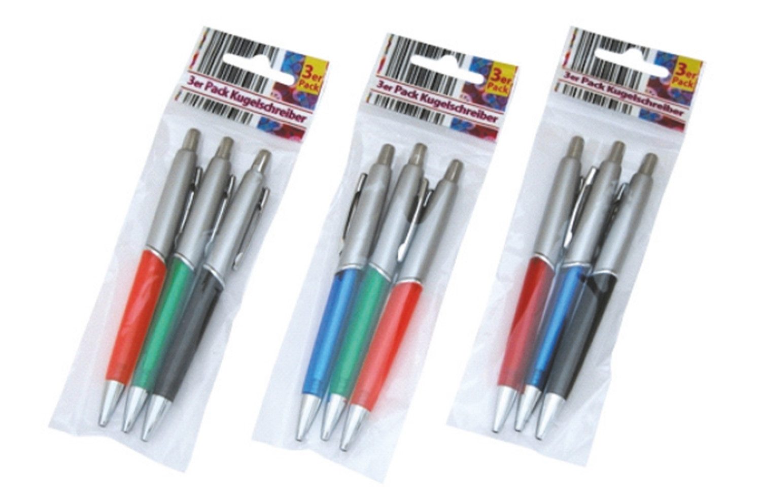 Kugelschreiber Kugelschreiber, 3er Pack, Farbe zufällig