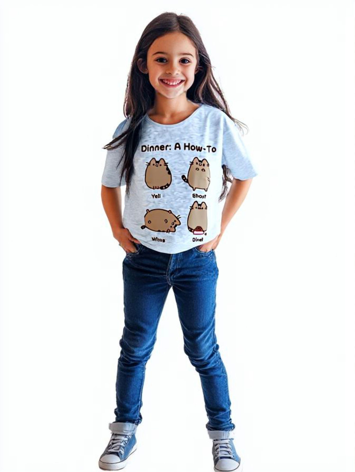 Pusheen Print-Shirt Pusheen The Cat die Katze Mädchen kurzarm T-Shirt Shirt Gr. 134 bis 152