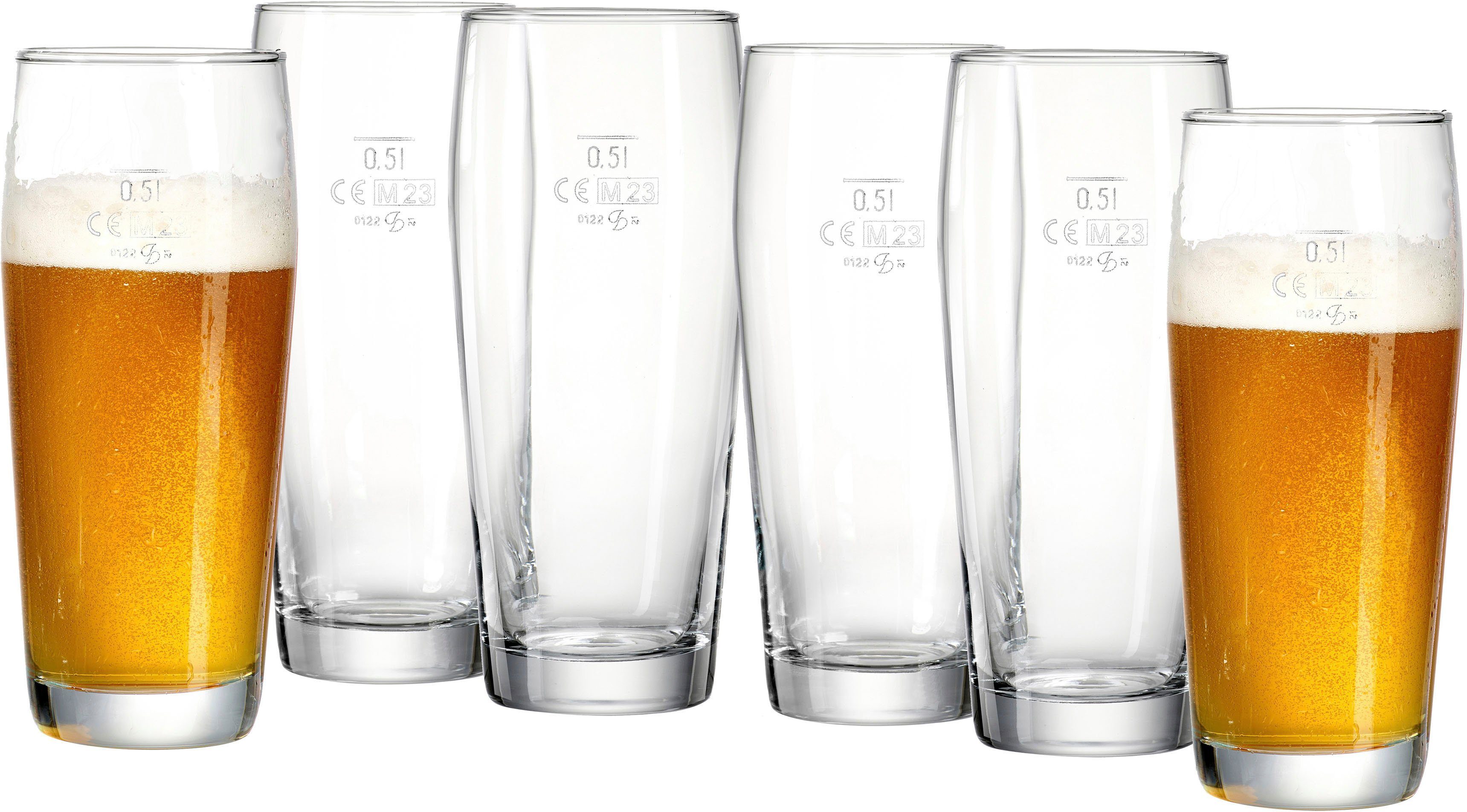 Ritzenhoff & Breker Bierglas Willi, 6-tlg., Glas, 500 ml, 6-teilig