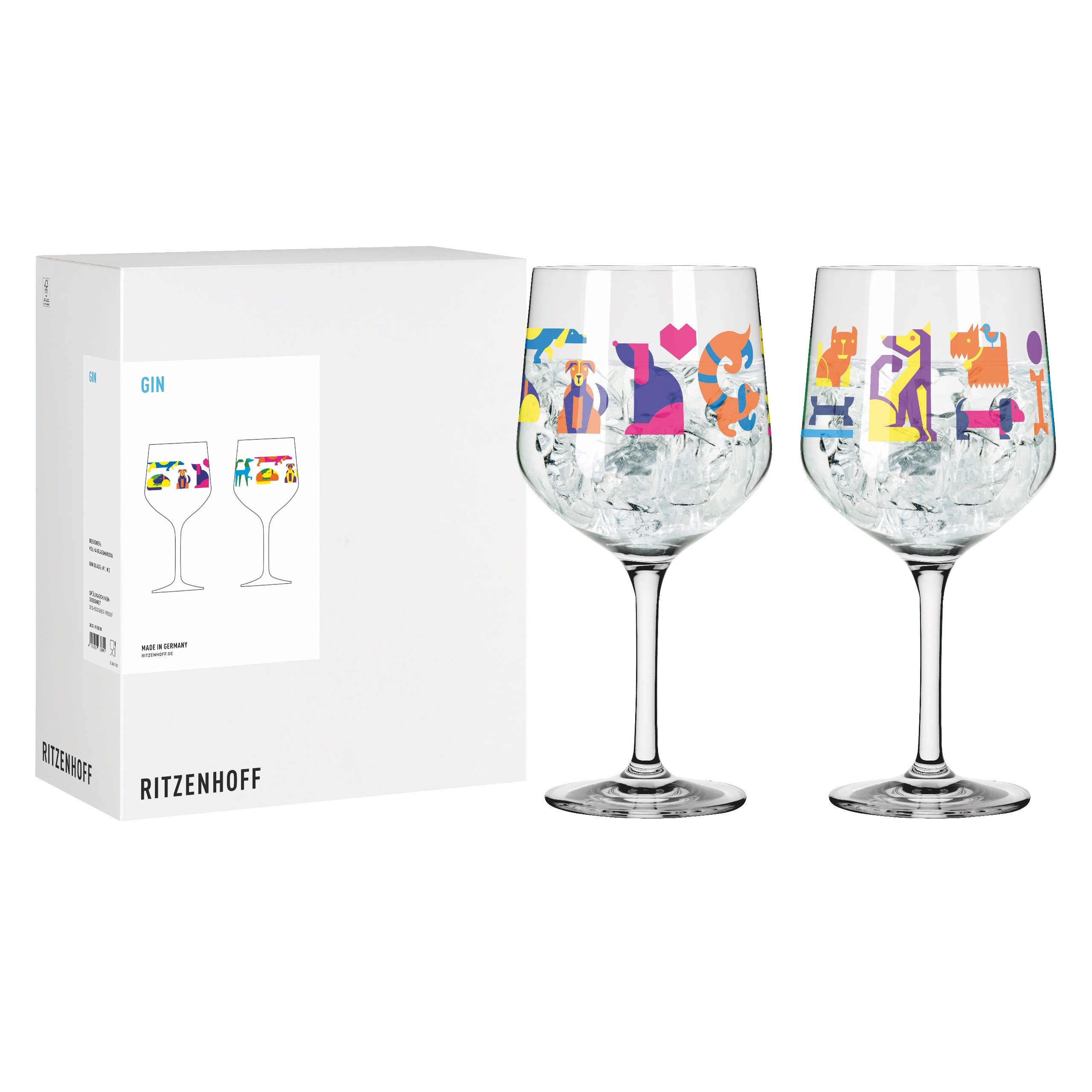 Ritzenhoff Longdrinkglas Tierisch Glücklich, Kristallglas