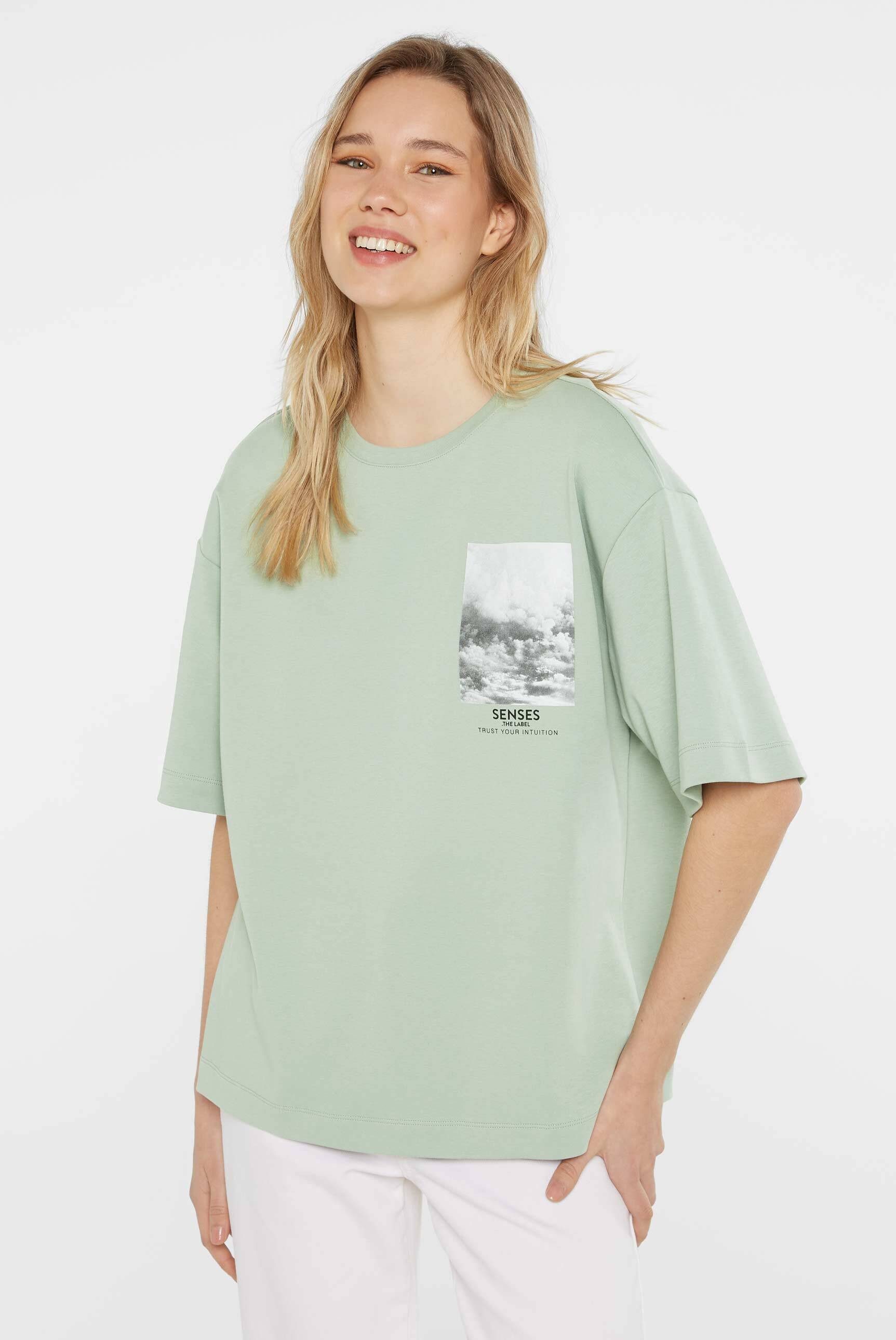 SENSES.THE LABEL Rundhalsshirt aus Baumwolle