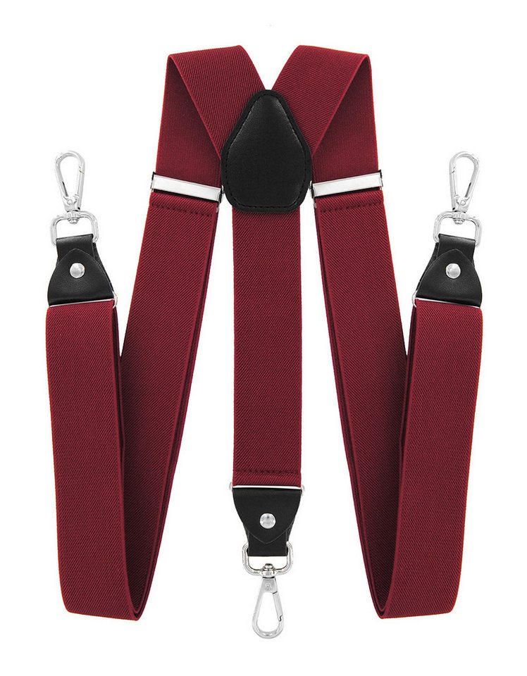 axy Hosenträger Herren Y-Form 3,5 cm breit, elastisch, mit 3 robusten Karabinern verstellbar 120cm Lang für Anzug Jeans Chinos Rockabilly Suspenders