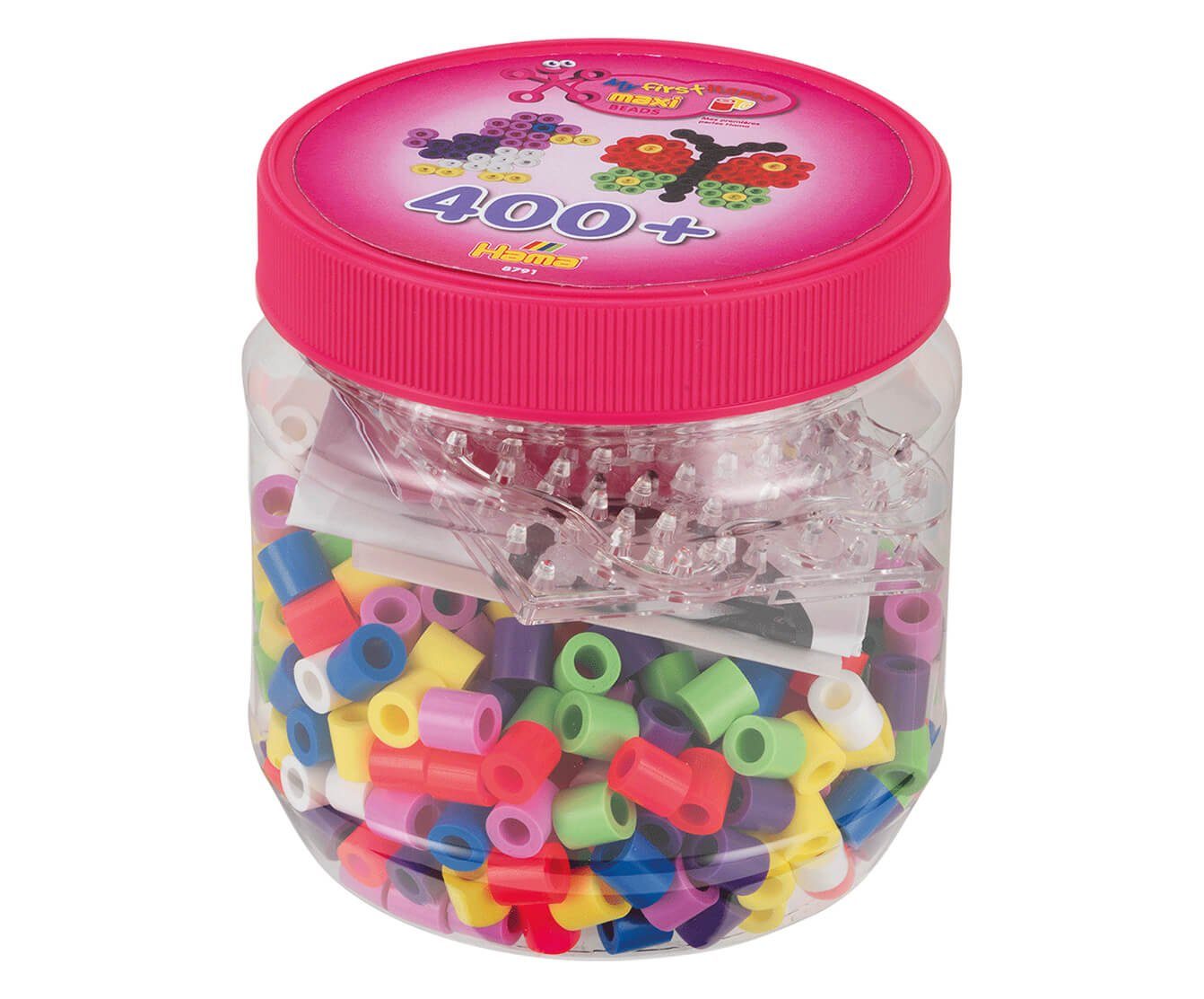 Hama Bügelperlen Hama Dose mit 400 Maxi-Bügelperlen, Stiftplatte Quadrat, Schmetterling