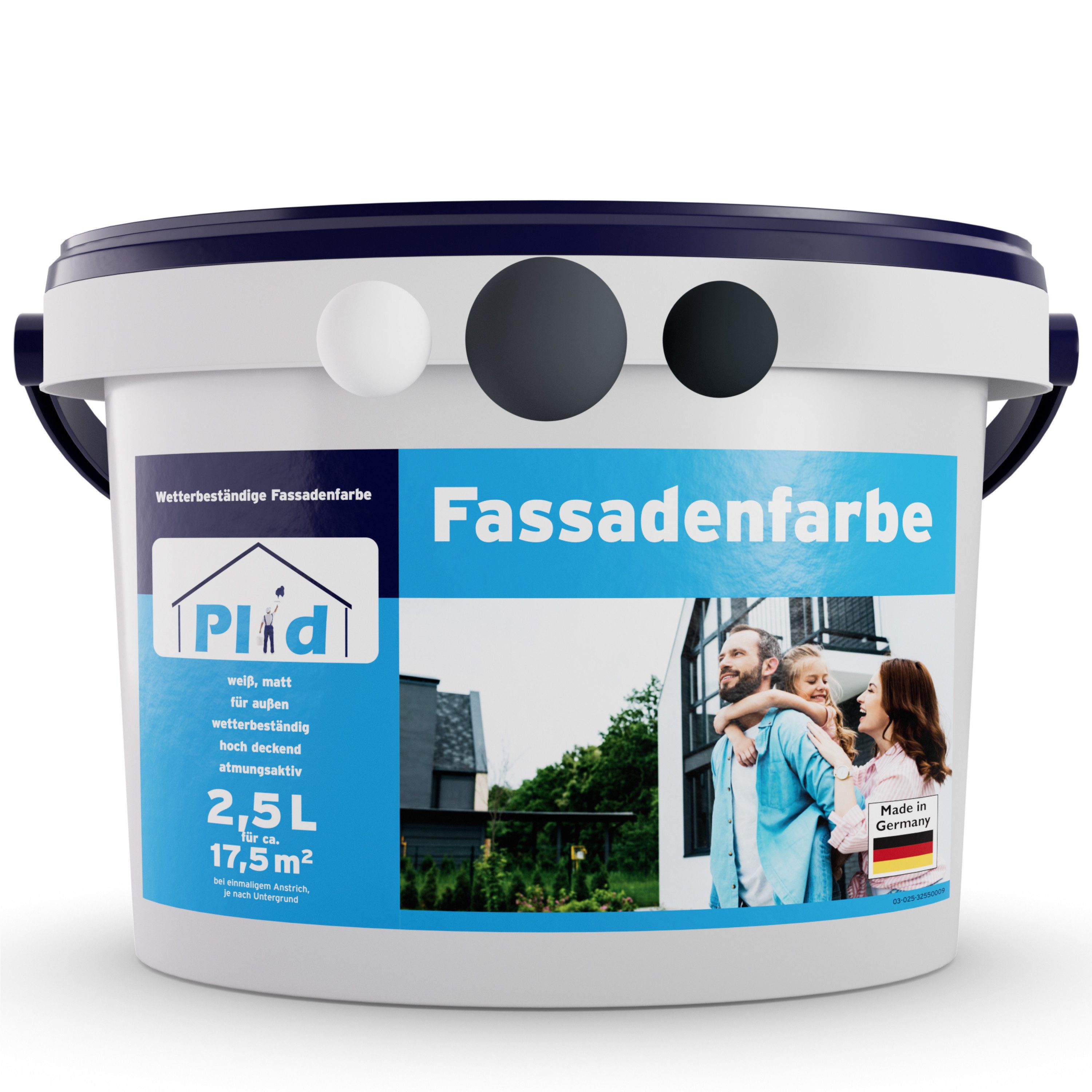 plid Fassadenfarbe Farbe für Fassaden Außen Wetter & UV-beständig / Hochwertig, Schnelltrocknend
