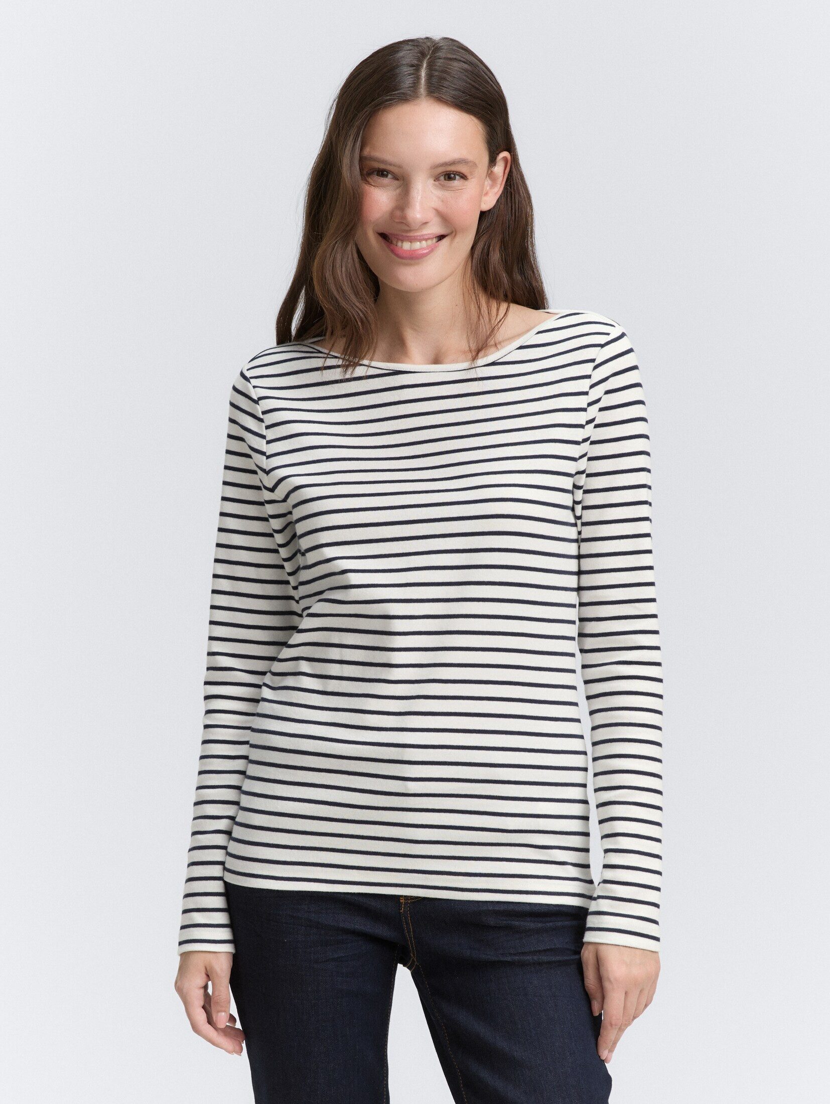 TOM TAILOR Langarmshirt Langarmshirt mit Streifenmuster günstig online kaufen