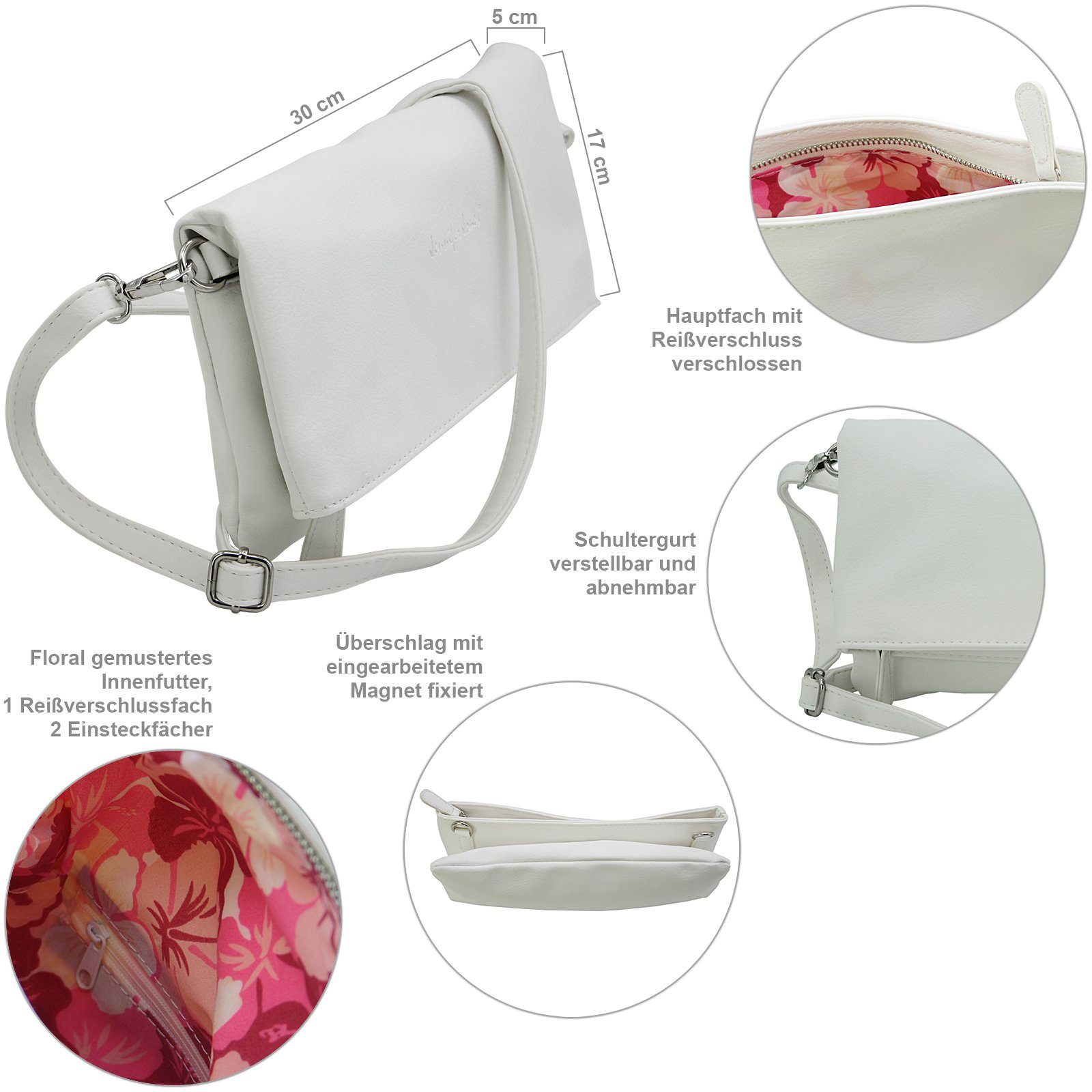 J JONES JENNIFER JONES Schultertasche - Damen Clutch Tasche - 3 Tragevarian günstig online kaufen