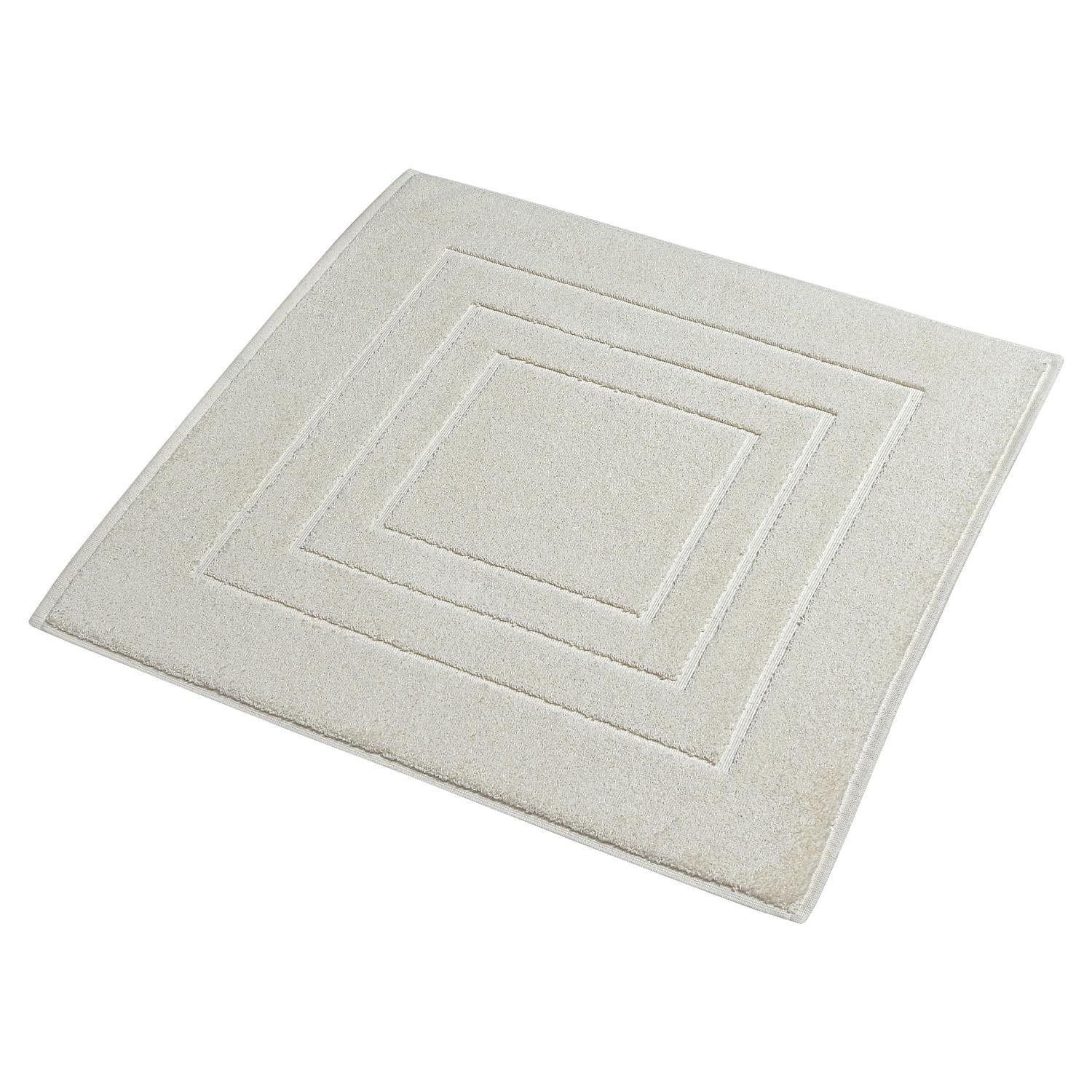 MONDO Badematte, Weiß, 60 x 60 cm, Uni, fußbodenheizungsgeeignet, schnell trocknend, Baumwolle, rechteckig