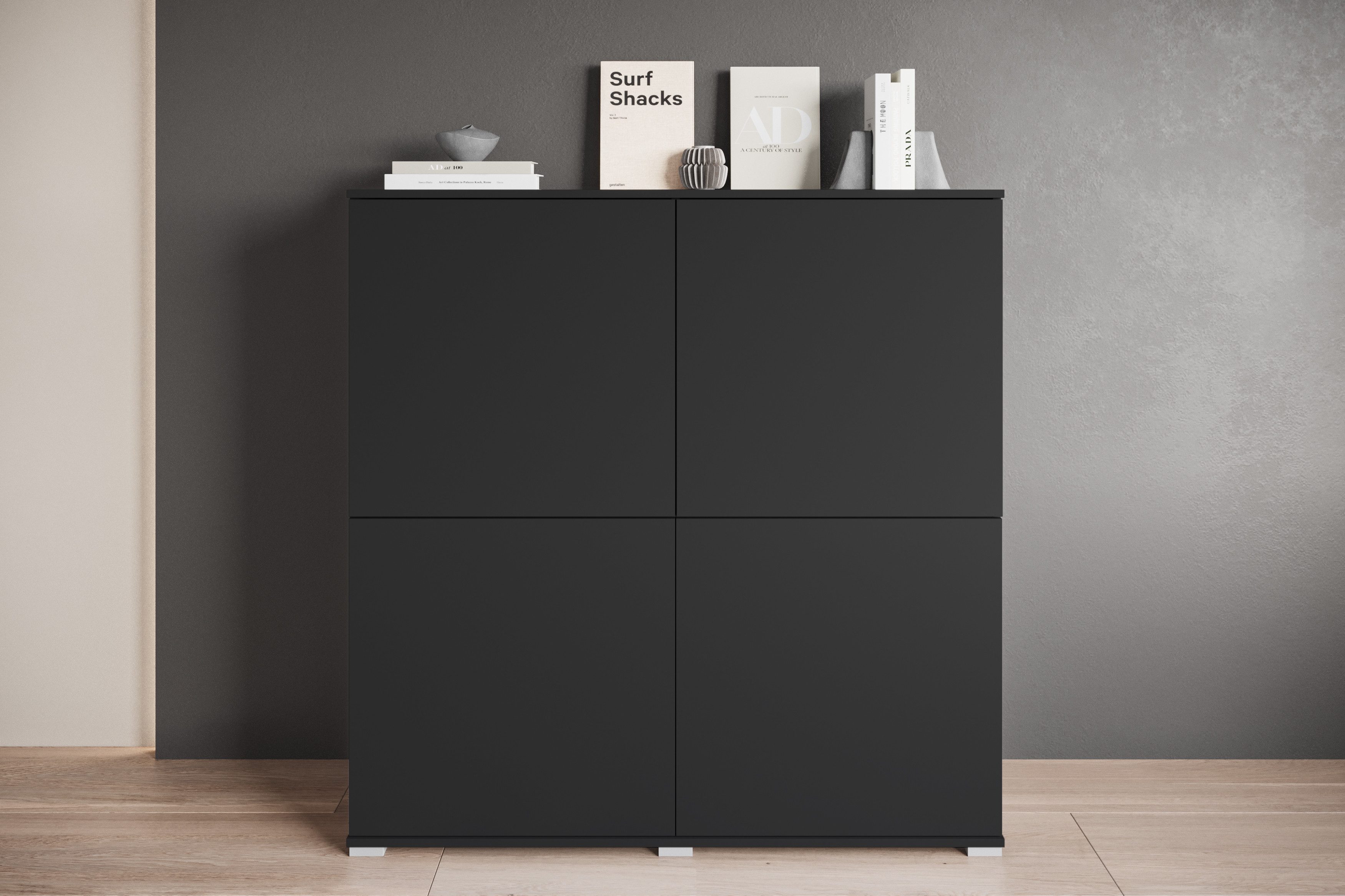 INOSIGN Highboard Kenia, moderne grifflose Hochkommode mit 4 Türen, Breite günstig online kaufen