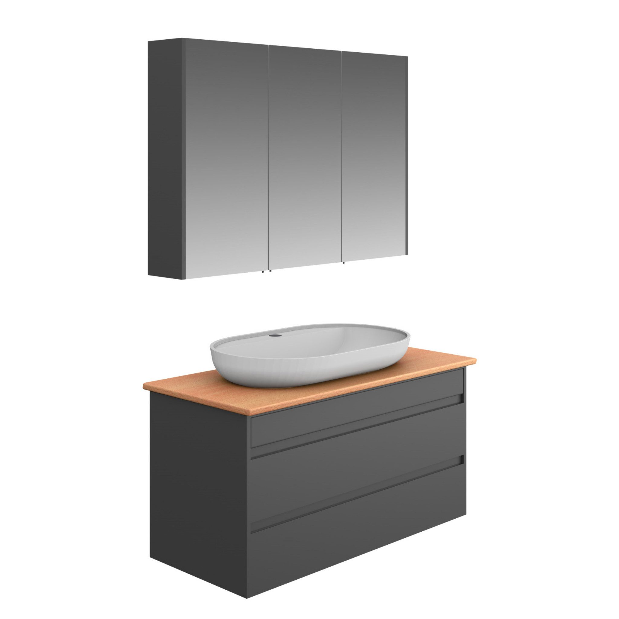 Karen Badmöbel-Set Badmöbel Set Konsole 100, Waschbecken, Unterschrank, Spi günstig online kaufen