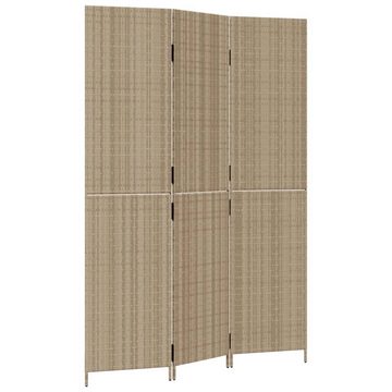 vidaXL Raumteiler Paravent 3-tlg. Beige Poly Rattan, 1-tlg.