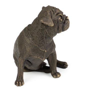 Moritz Skulptur Bronzefigur Sitzende Welpe, Bronze Fiugren für Regal