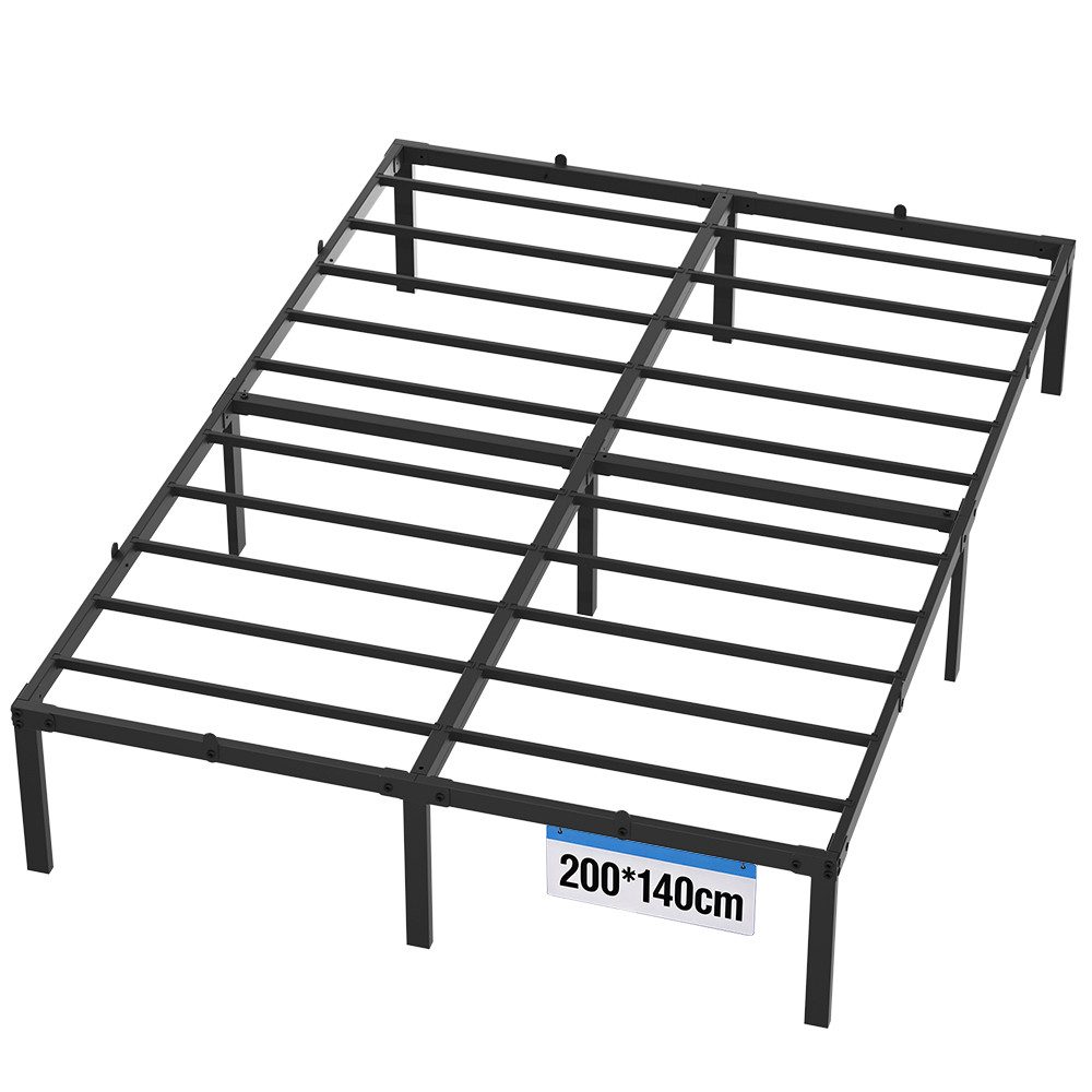 GLIESE Bettgestell Metallbett (1-tlg., 140 x 200 cm Doppelbett), Stahlbett schwarz Doppelbett