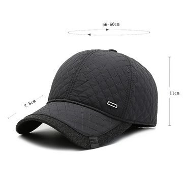 Sporty Baseball Cap Winter Baseballcap mit Ohrenklappen Herren Schirmmütze Ohrenschutz Wintercap Cap Ohrenklappen