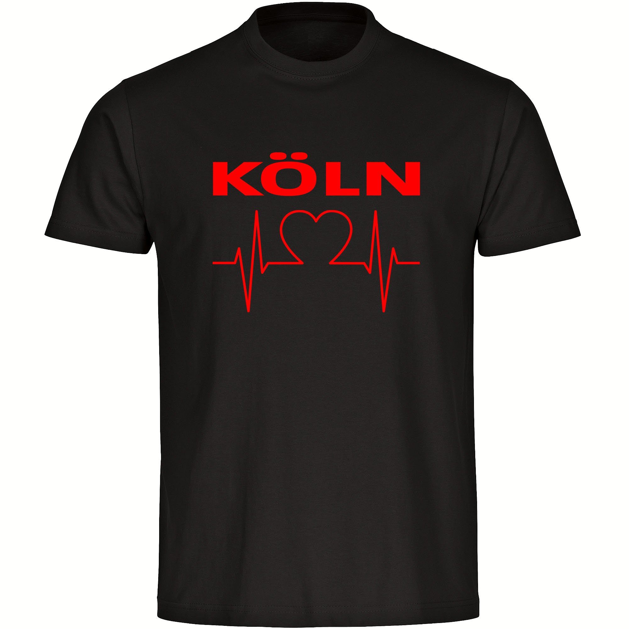 multifanshop T-Shirt Herren Köln - Herzschlag - Männer