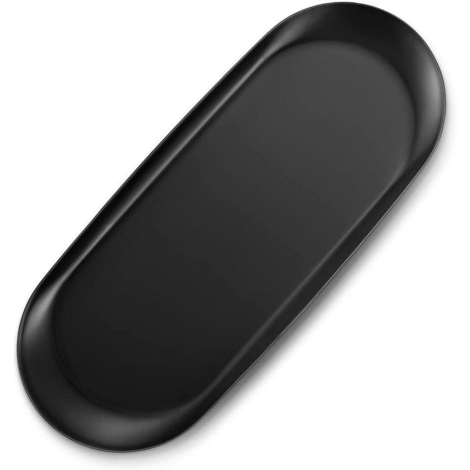 LuxusKollektion Dekoteller Edelstahl Deko Tablett Extra groß 30 x 12 cm Schwarz Servierteller (1 St)