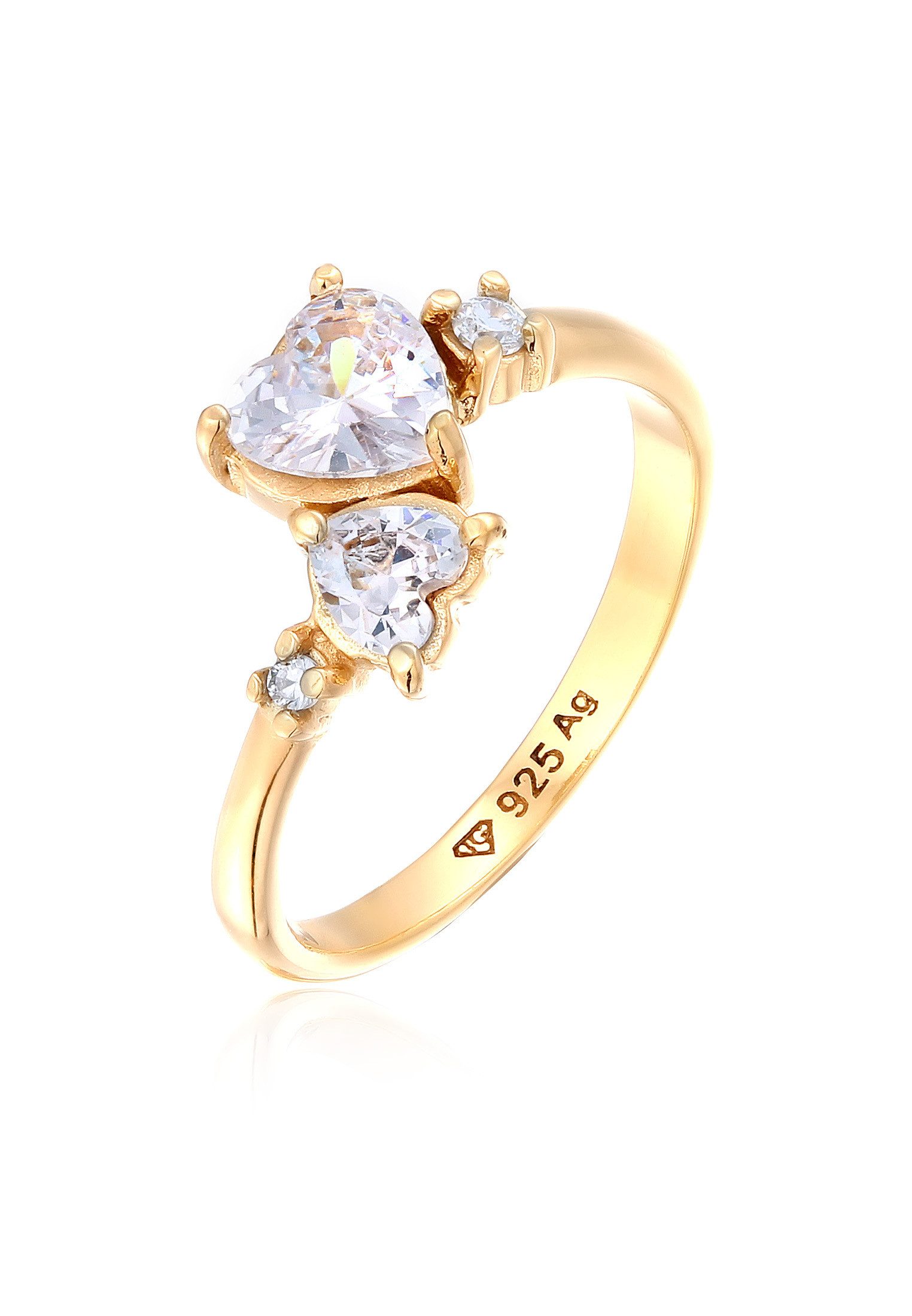 Elli Fingerring Herz Zirkonia Weiß Liebe günstig online kaufen