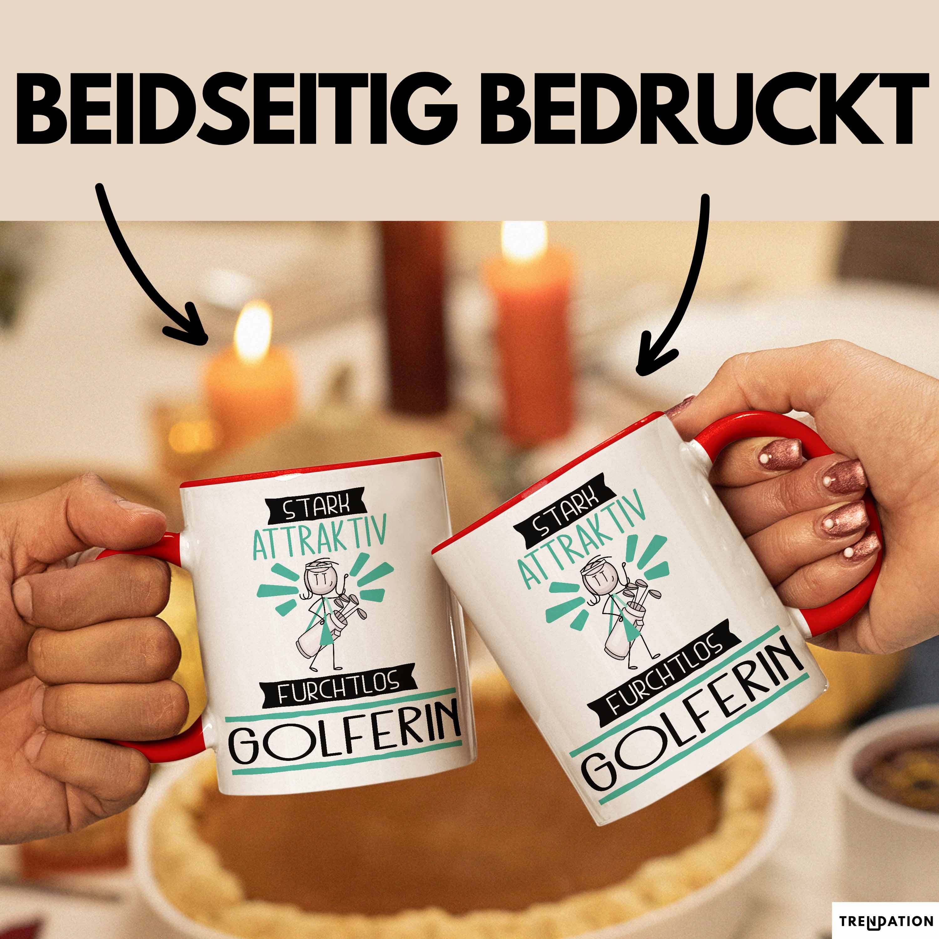Trendation Tasse Golferin Tasse Geschenk Becher Stark Attraktiv Furchtlos Golferin Lu