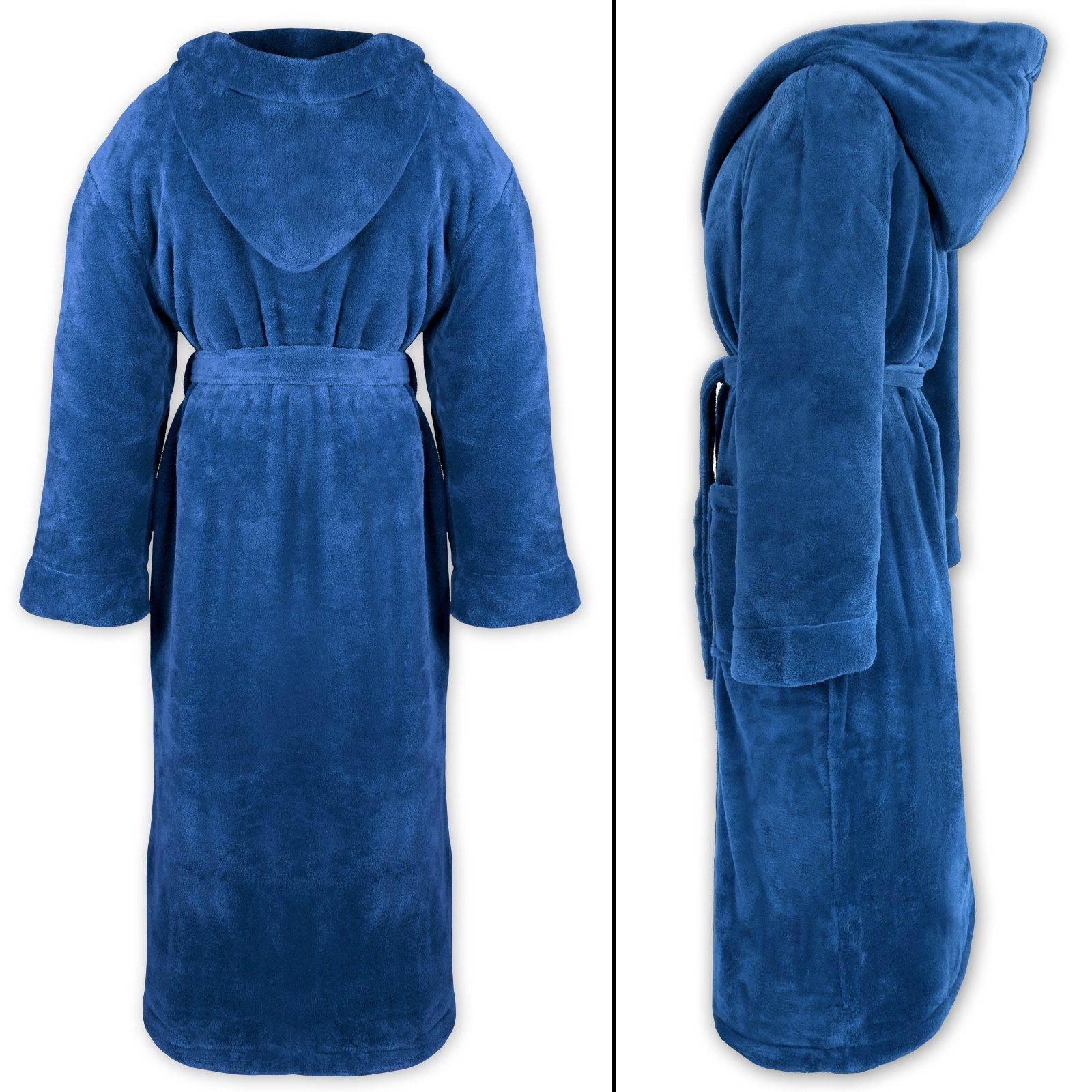Gräfenstayn Unisex-Bademantel Kuschelfleece Bademantel Kapuze Flanell günstig online kaufen