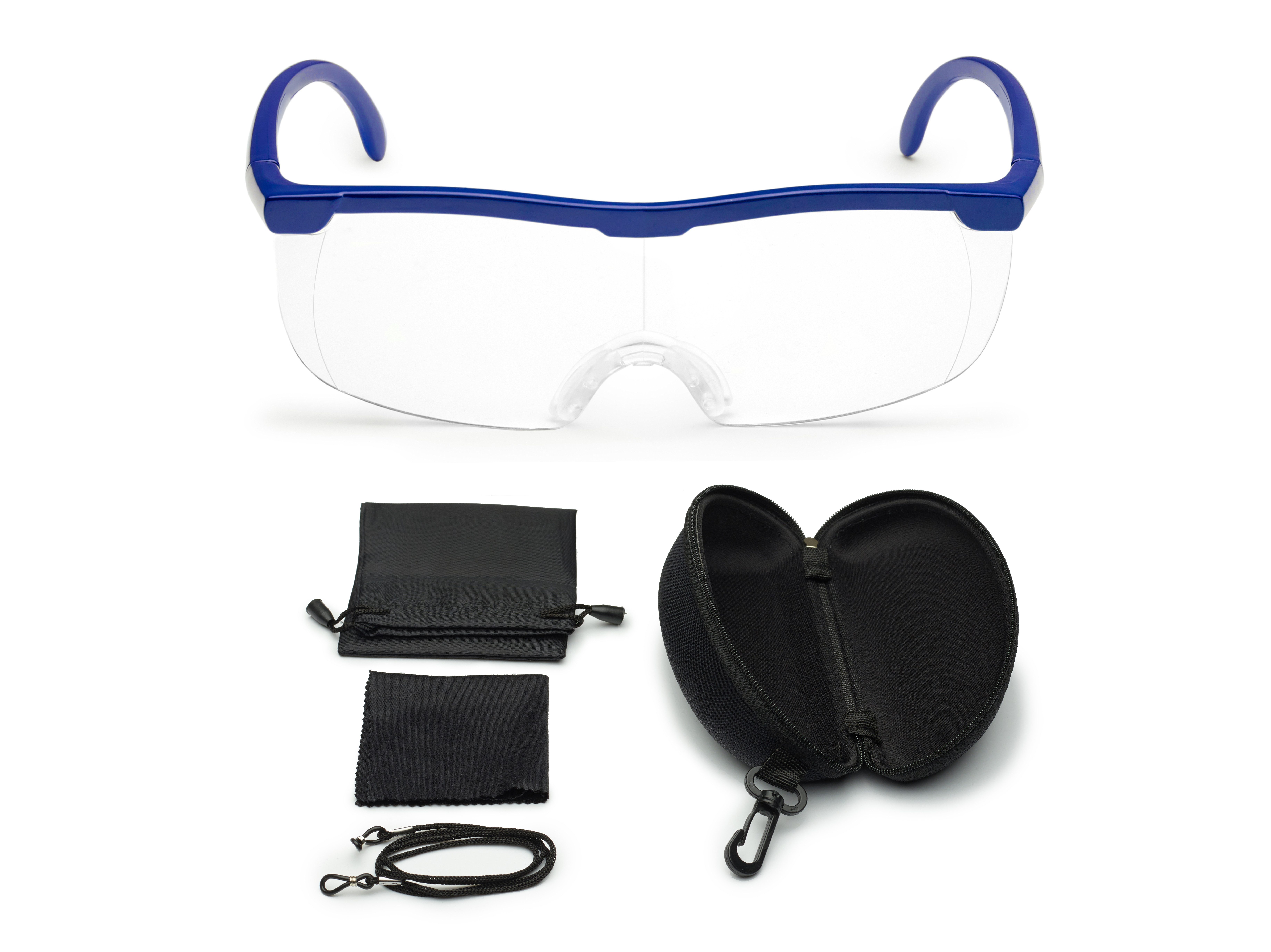 FALINGO Lupenbrille Vergrößerungsbrille Leselupe Lupe auf der Nase Vergrößerung auf 200%, inkl. Hardcase und Zubehör, Geeignet für Brillenträger, Beide Hände frei