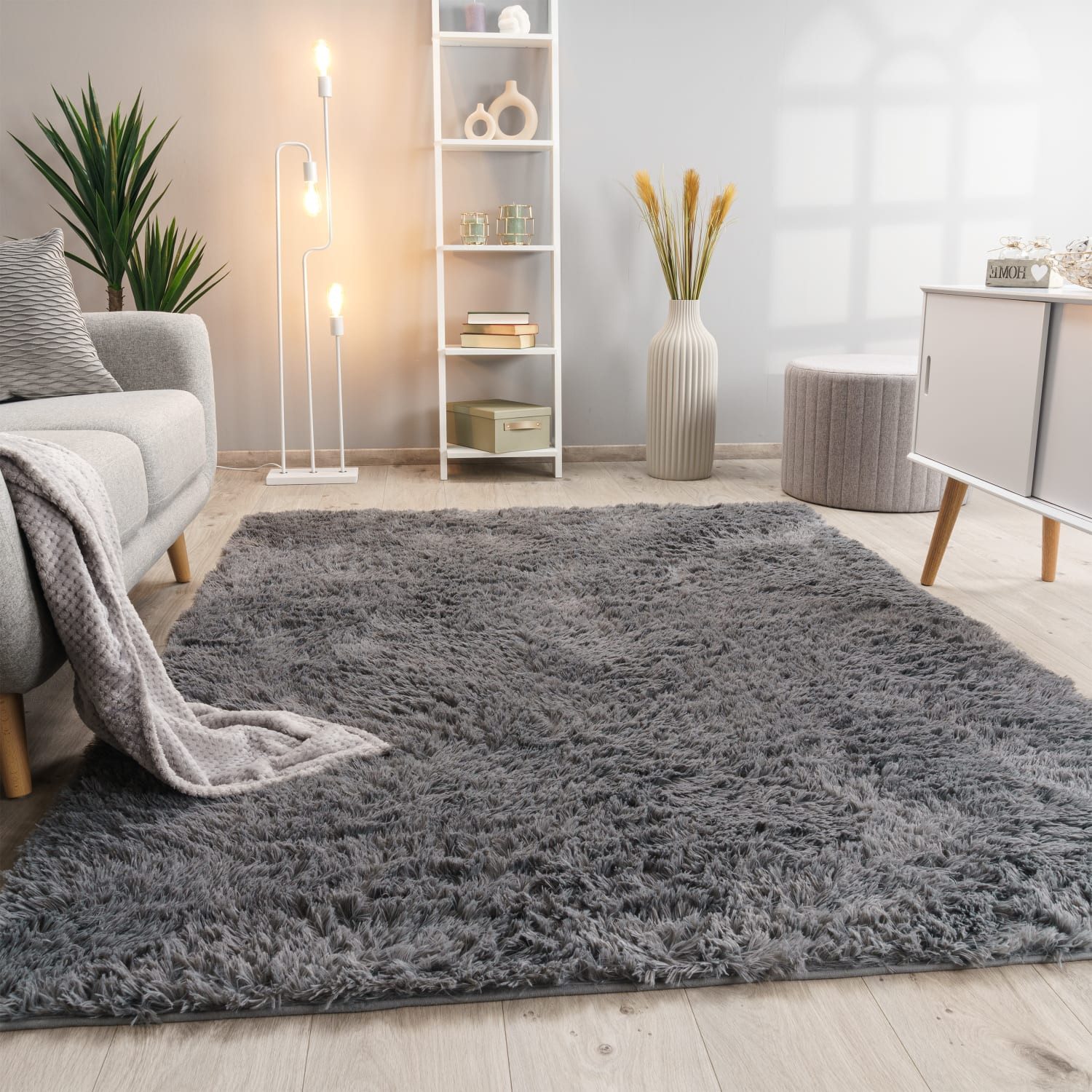 KADIMA DESIGN Teppich waschbar Unifarben Schlafzimmer Hochflor Teppich Shag günstig online kaufen