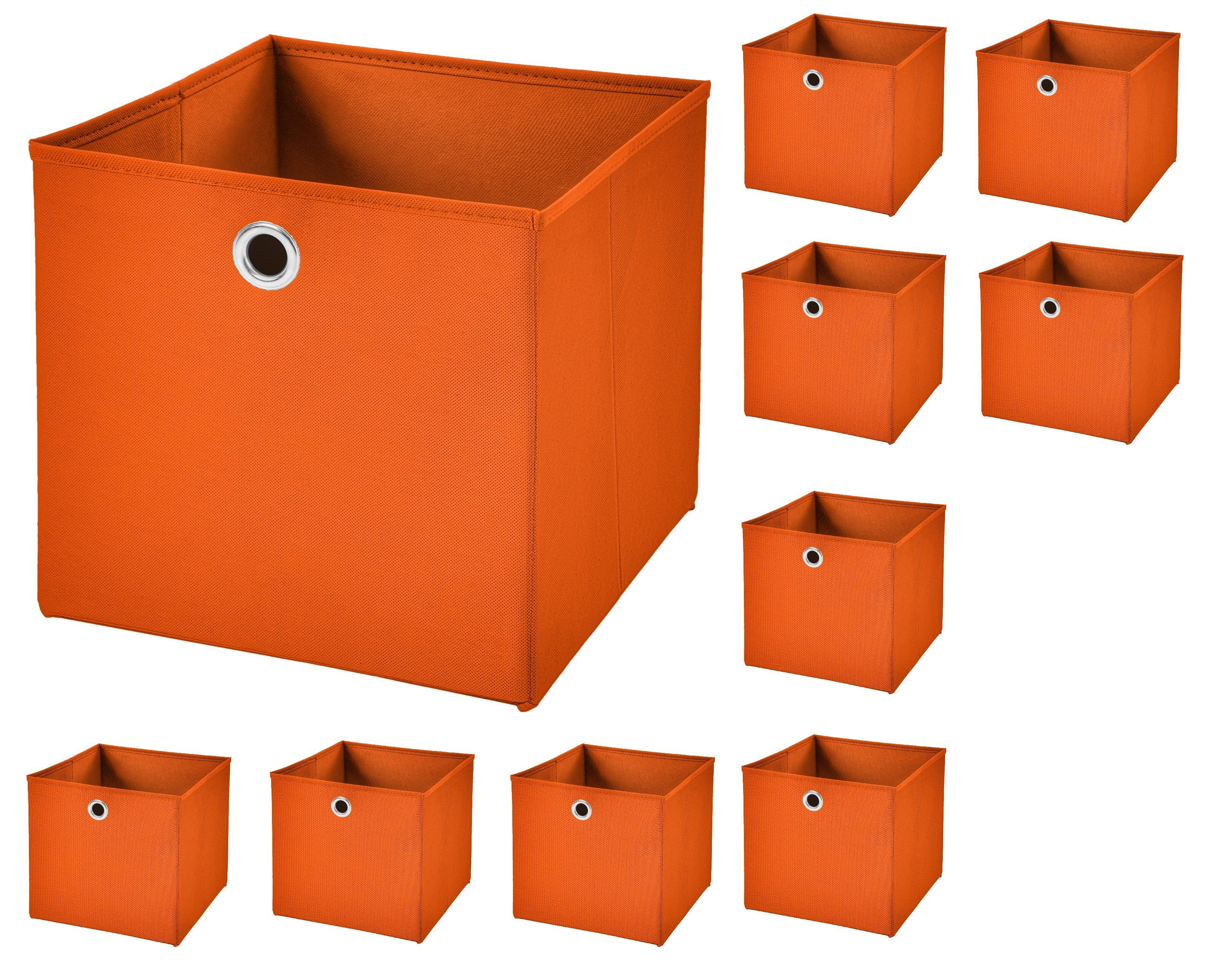 StickandShine Aufbewahrungsbox 10 Stück 32 x 32 x 32 cm Faltbox mit Deckel  Stoffbox Aufbewahrungsbox (10er SET 32x32x32) in verschiedenen Farben 32cm