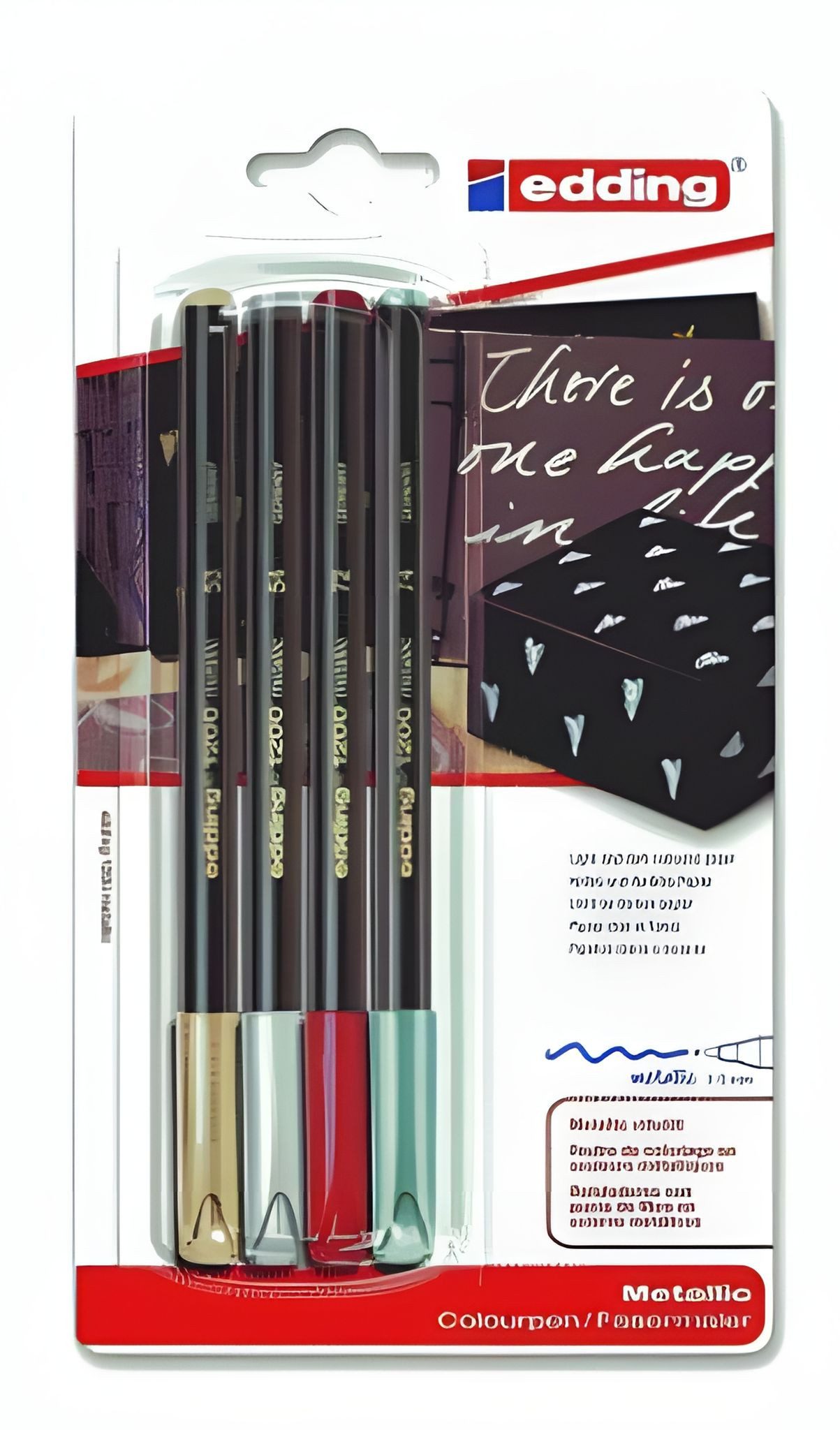 edding Malstift Edding Fasermaler metallic 1200 4er-Blister sortiert