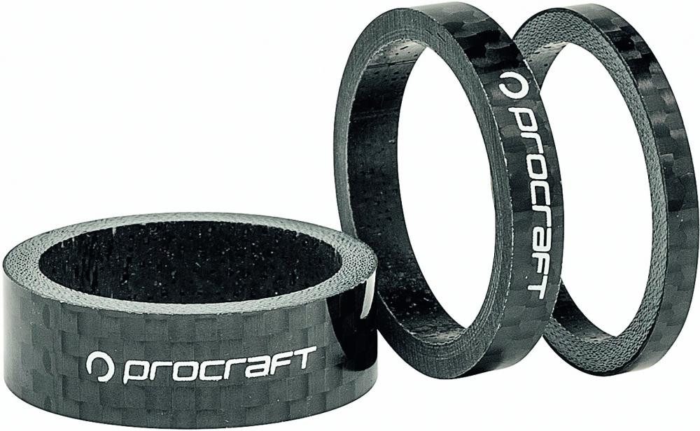 Procraft Fahrradlenker Procraft Spacer Carbon Set 1 1/8" 3mm, 5mm, 10mm, Leicht & stabil, Per