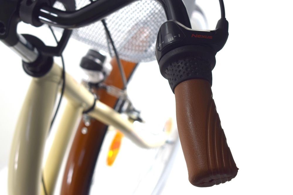 T&Y Trade City Bike 28 inch Girls'/Women's City Bicycle 3-Speed ​​Nexus Reflex Beige, 3-Speed ​​Shimano Hub Gears, Coaster Brake, Luggage Rack, Lights, 3 Nexus Gears, Kickstand, Basket