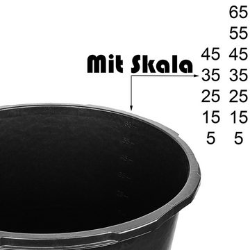 BigDean Mörtelkübel 1 Stk. 45 L + 1 Stk. 65 L Rund Baueimer Mörtelkasten Made in Germany