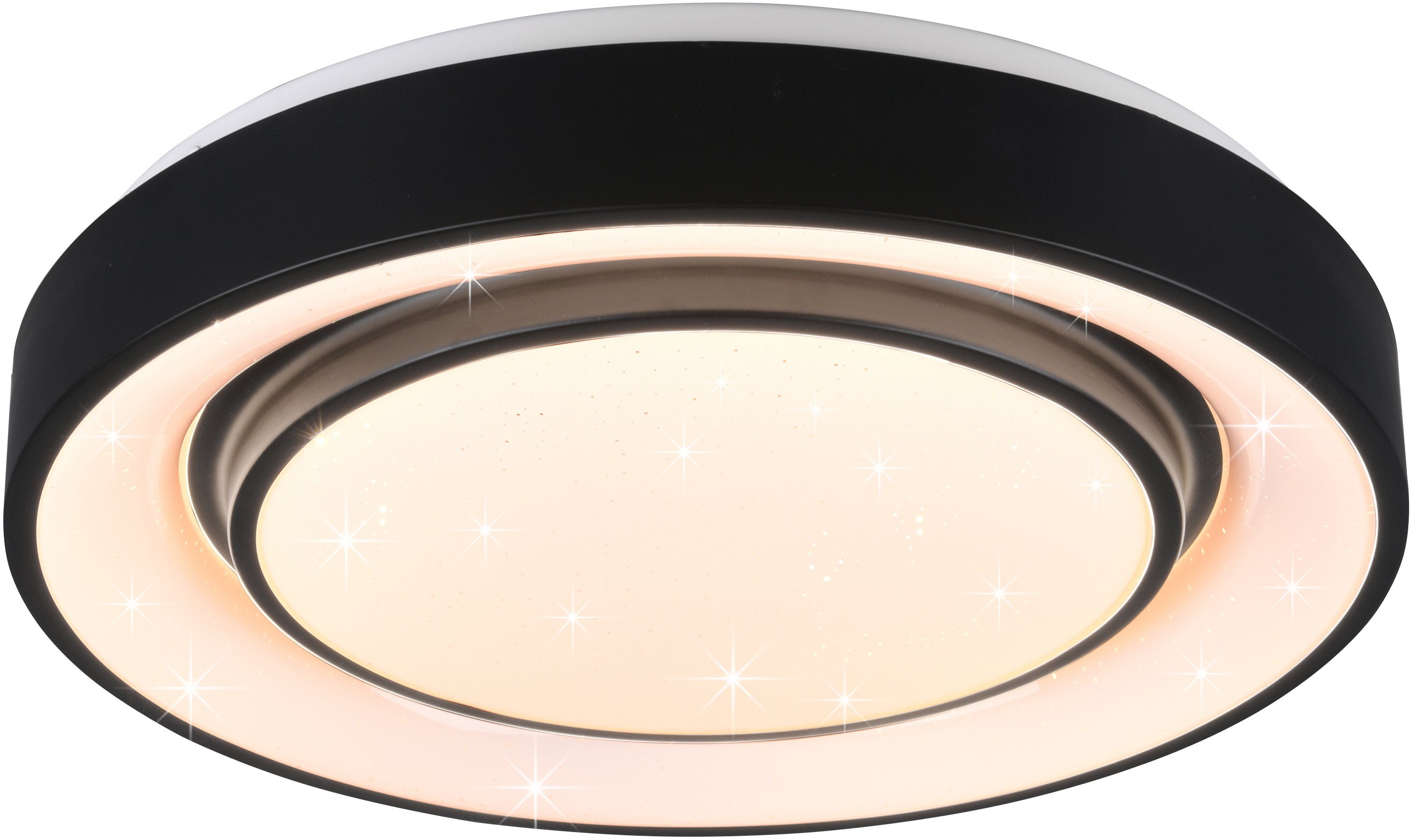 TRIO Leuchten LED Deckenleuchte Mona, Dimmer, Farbwechsel, Memoryfunktion, Nachtlichtfunktion, mehrere Helligkeitsstufen, LED fest integriert, Farbwechsler, Lichtfarbe stufenlos einstellbar, Starlight-Effekt, RGBW-Farbwechsler