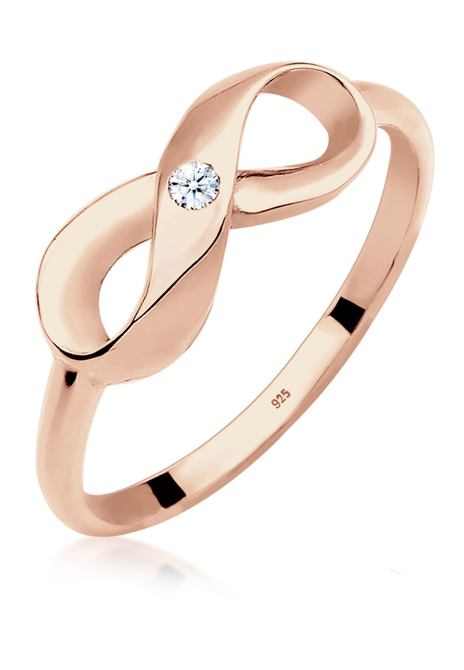 Elli DIAMONDS Verlobungsring Infinity Diamant Brillantschliff (0.03 ct) 925 Sterling Silber