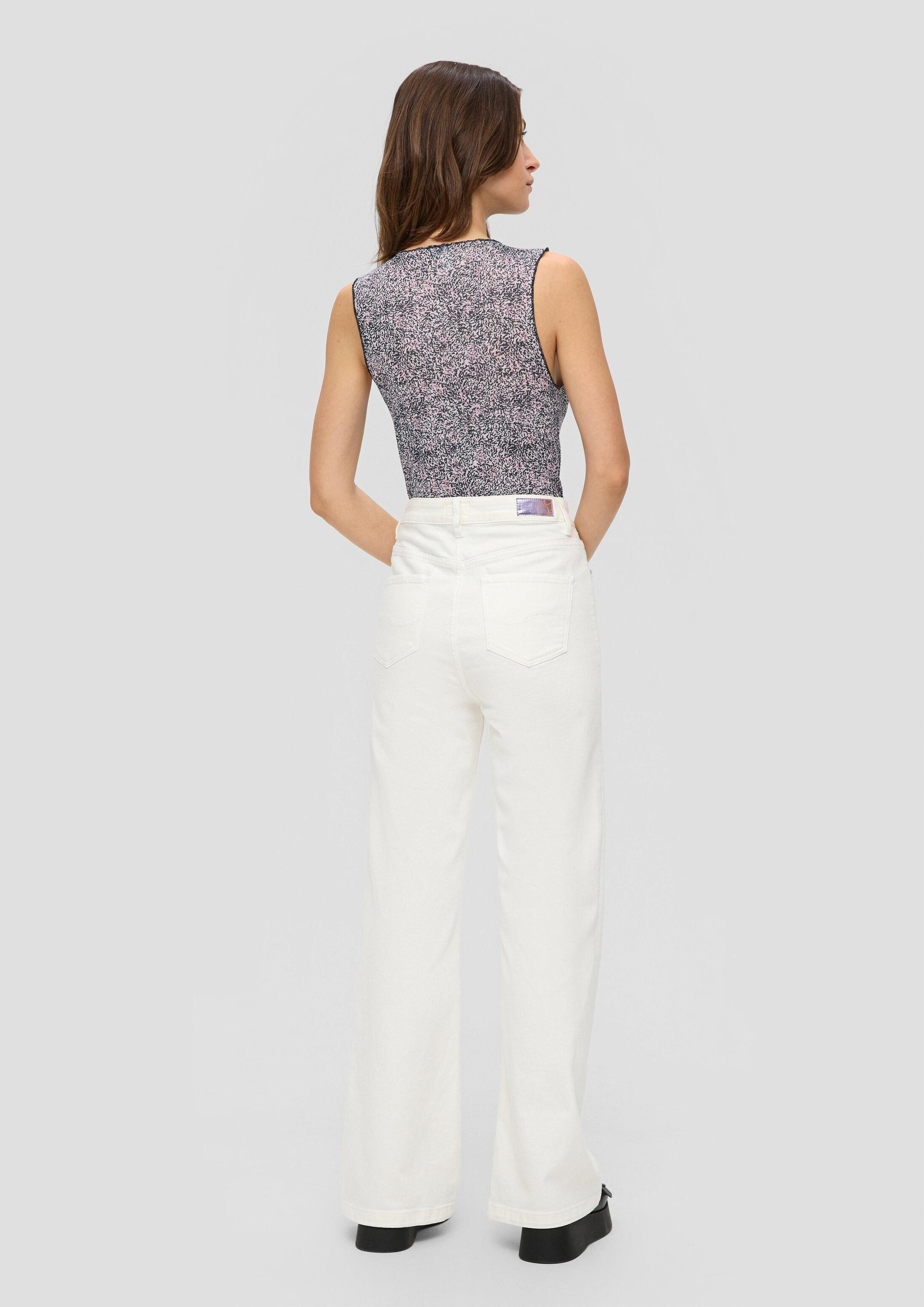 QS Muskelshirt T-Shirt Semitransparentes Top aus Mesh