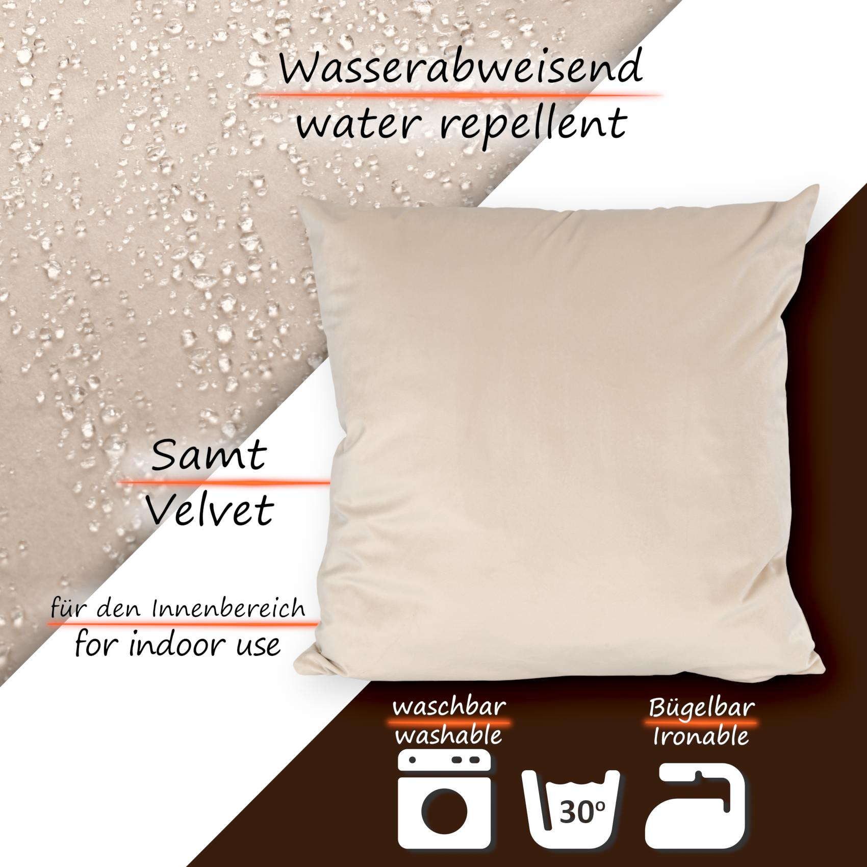 ANRO Dekokissen Kissenhülle MIT oder OHNE Füllung Kissenbezug Zierkissen, Kissenüberzug ohne Füllung Samt Uni 40x40cm Einfarbig Beige – Bild 5 von 5