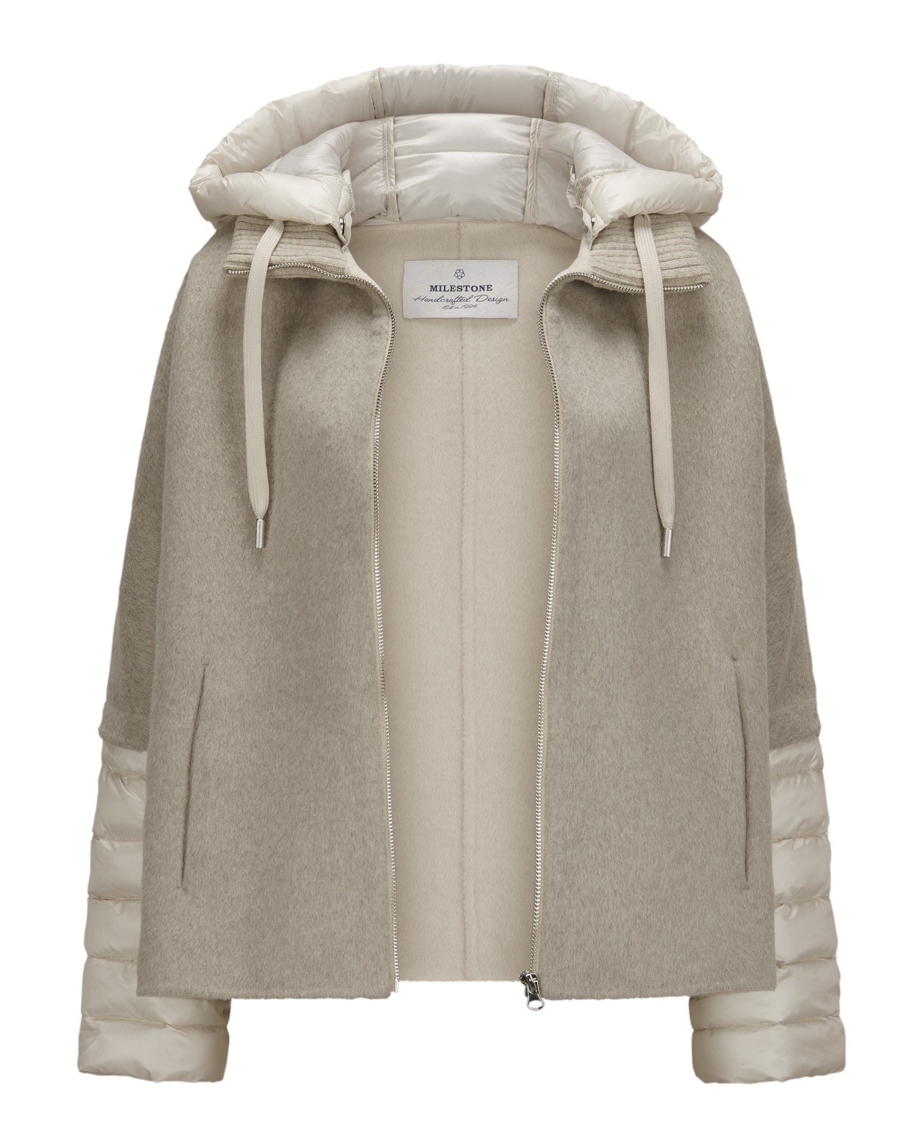 Milestone Wolljacke MSAzalea im Material Mix aus Wolle Doubleface und Stepp günstig online kaufen