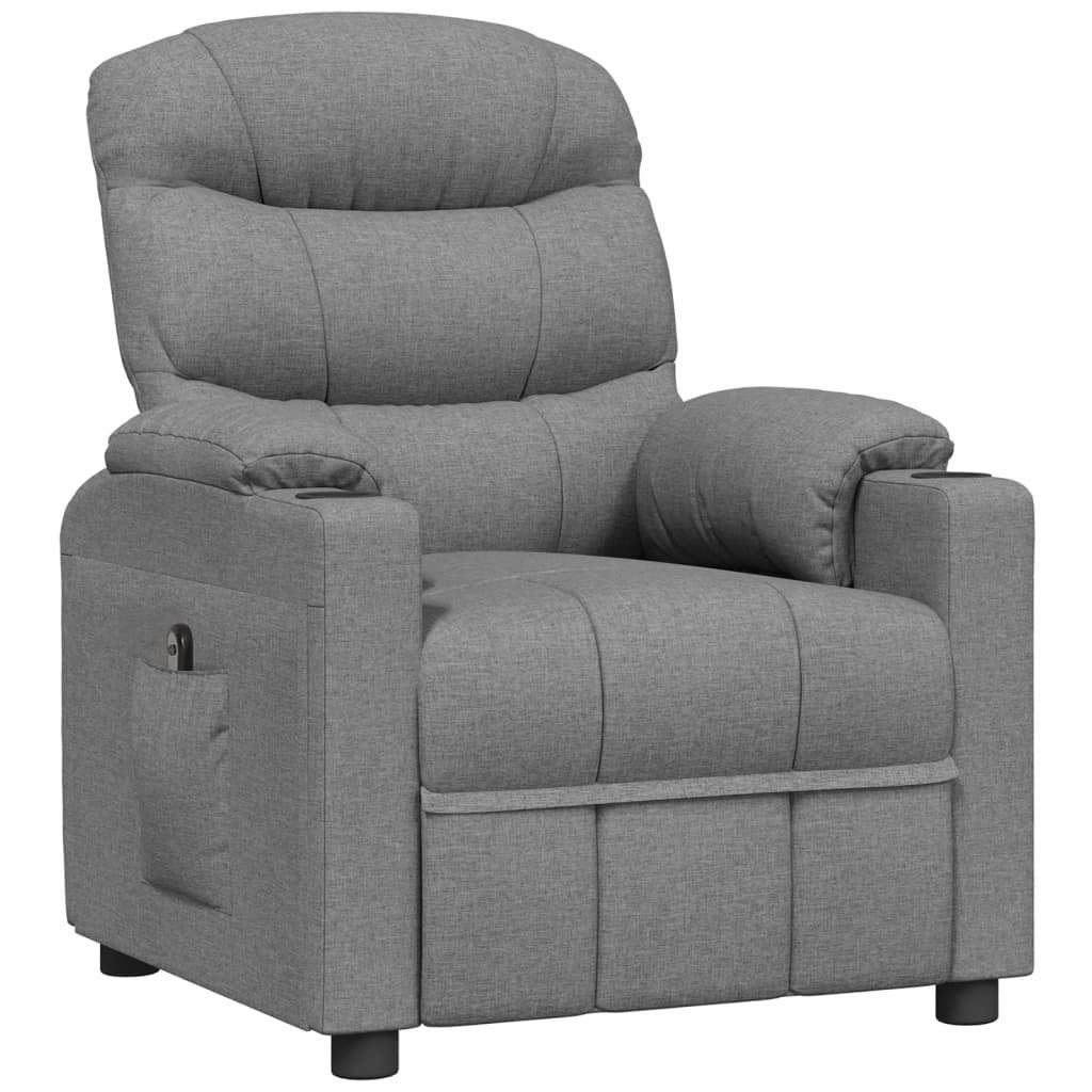 vidaXL Sessel Relaxsessel Elektrisch Hellgrau Stoff günstig online kaufen