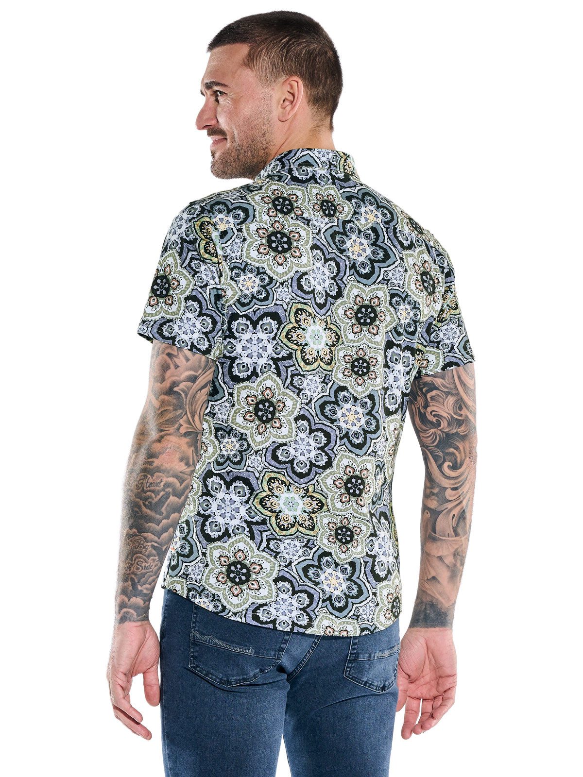 emilio adani Kurzarmhemd Herren Kurzarmhemd aus Jersey-Material, Mehrfarbig