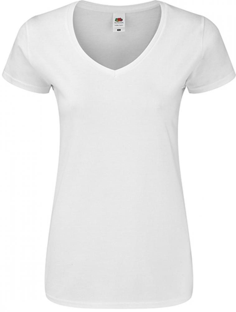 Fruit of the Loom V-Shirt Damen Shirt Iconic 150 V Neck T, ringgesponnene Baumwolle