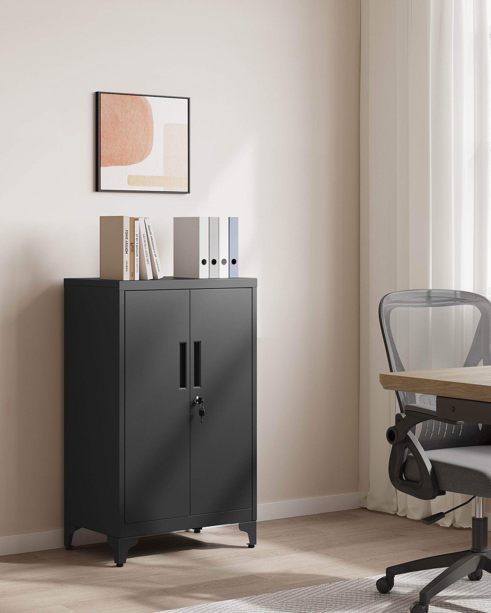 SONGMICS Aktenschrank Mehrzweckschrank, Büroschrank mit 2 Türen Schrank abs günstig online kaufen
