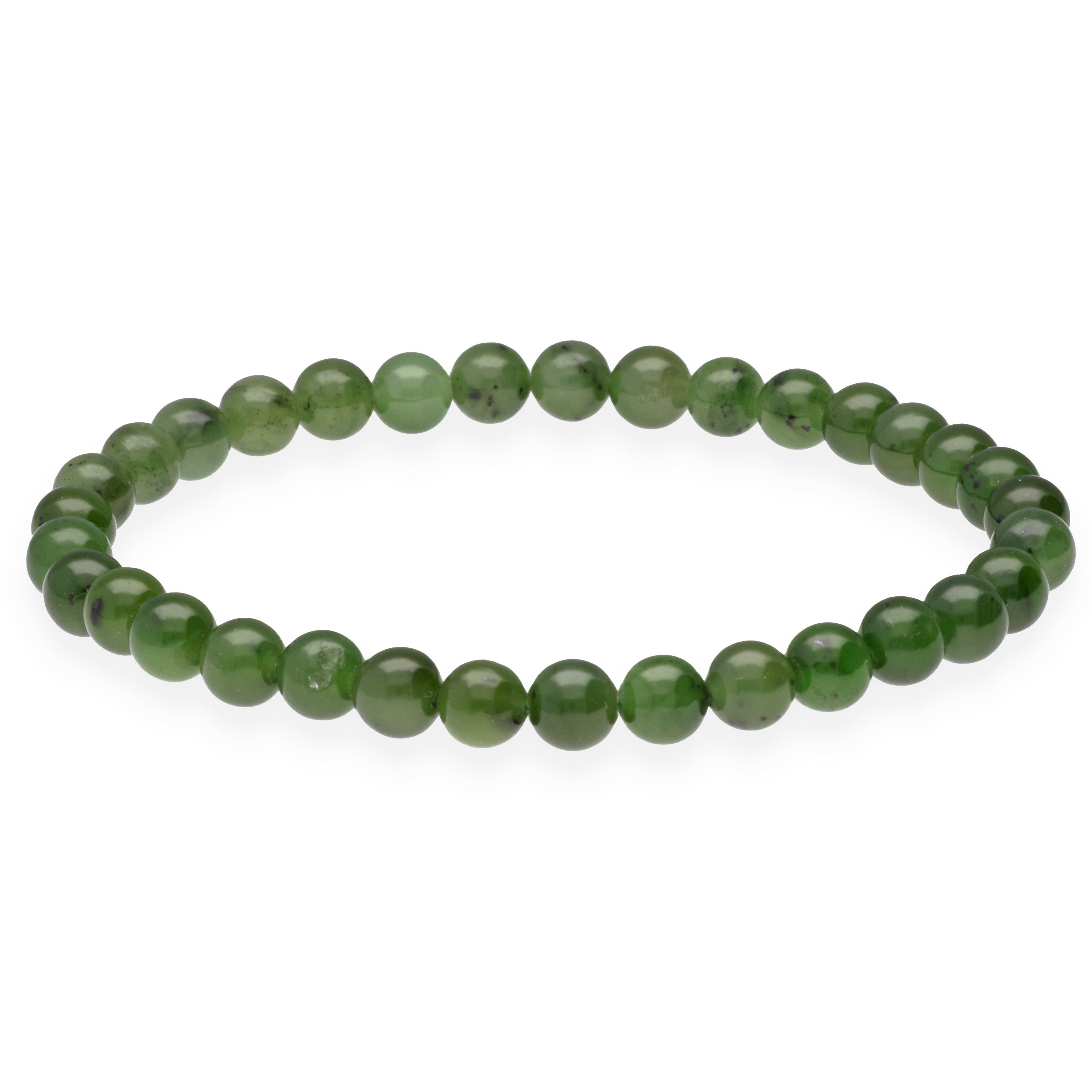 Lebensquelle Plus Armband Jade (Nephrit) Kugelarmband, 6 mm
