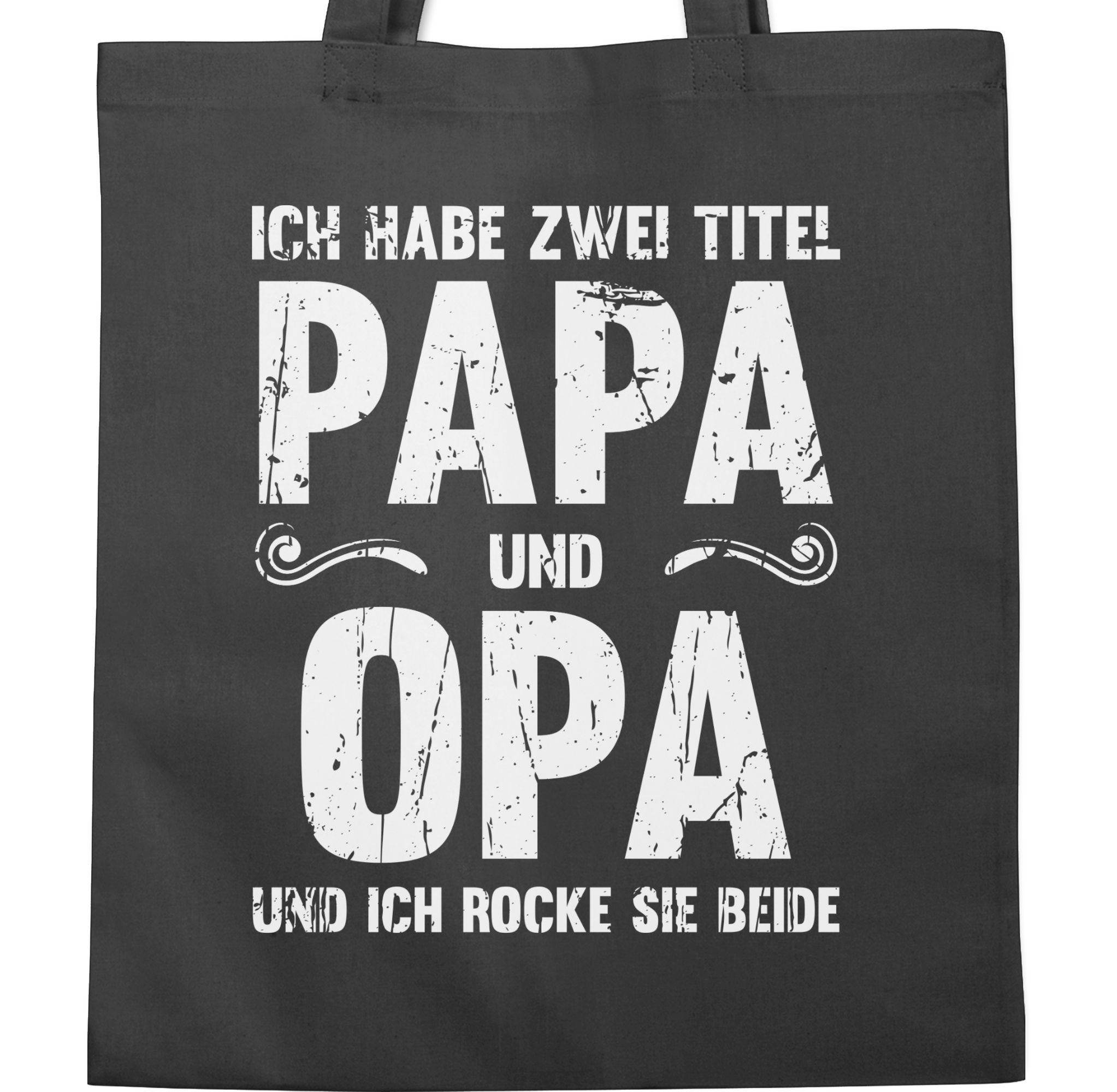 Ich zwei und Geschenk habe und 3 Titel Bester Papi Vatertag Shirtracer I Umhängetasche Opa Dunkelgrau Opi, Geschenk Papa