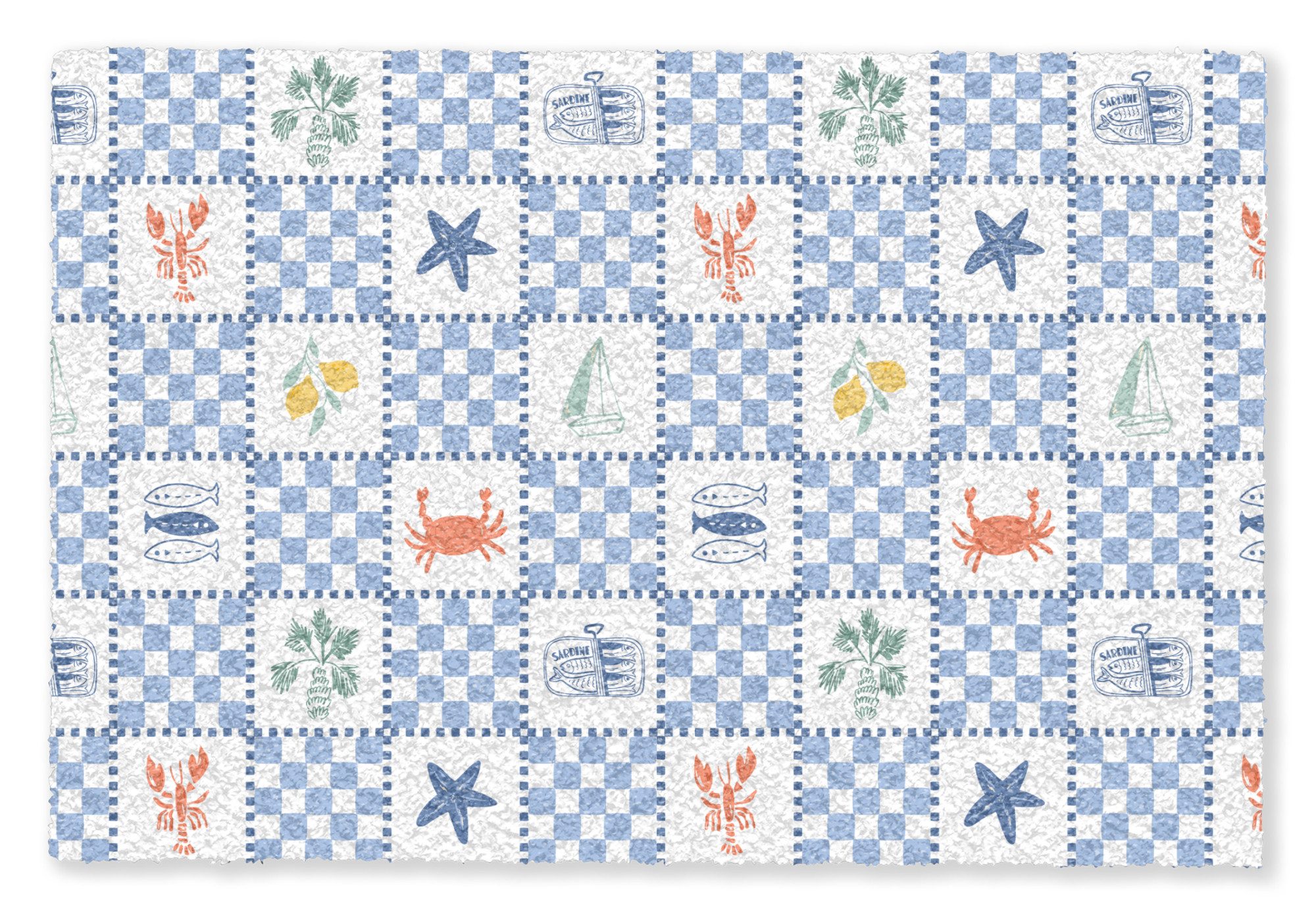 MuchoWow Fußmatte Zomer - Patroon - Vierkant, Rechteckig, innen Schmutzfangmatte, Tür, Schmutzfänger Flur, Teppich 60x40 cm