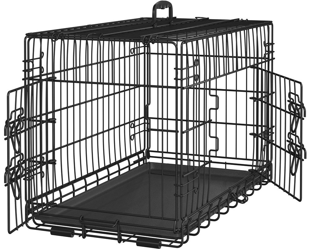Yaheetech Tiertransportbox Hundebox mit Ausziehbaren Bodenwanne & Griff & 2 Türen, Tiertransportbox 76 cm × 45 cm × 51 cm