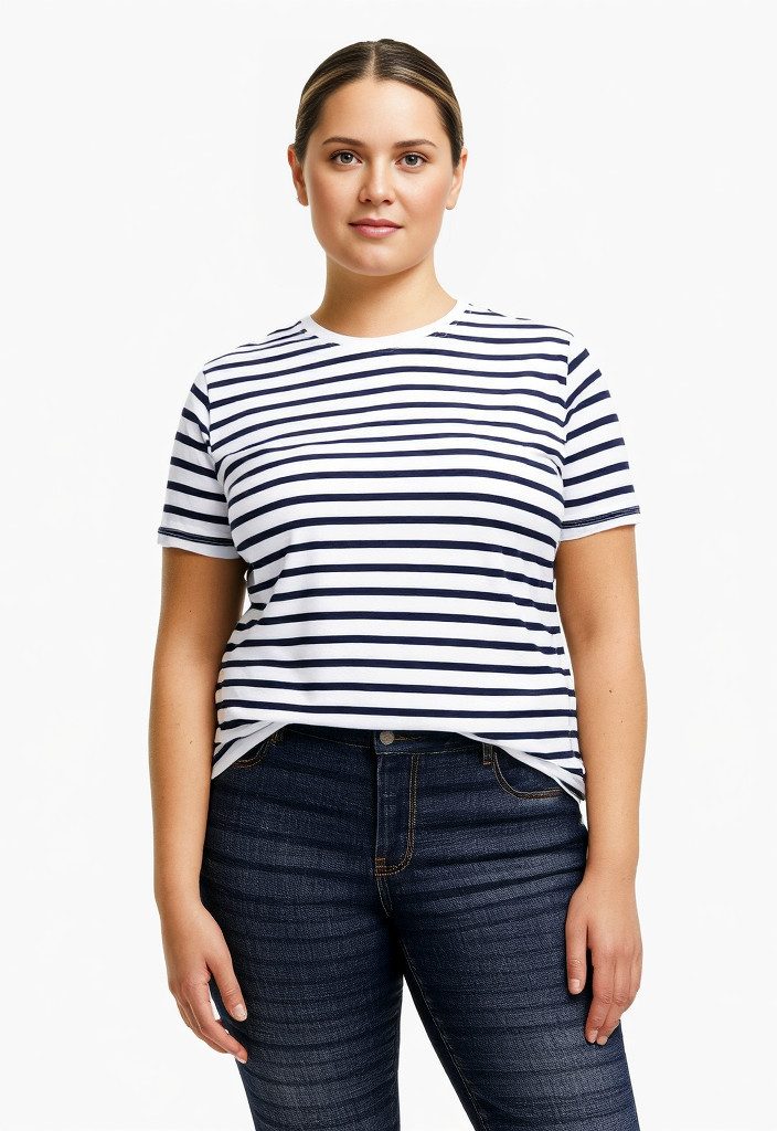ONLY CARMAKOMA Kurzarmshirt CARNEW SOPH SS Y/D STRIPE JEANS TEE JRS günstig online kaufen