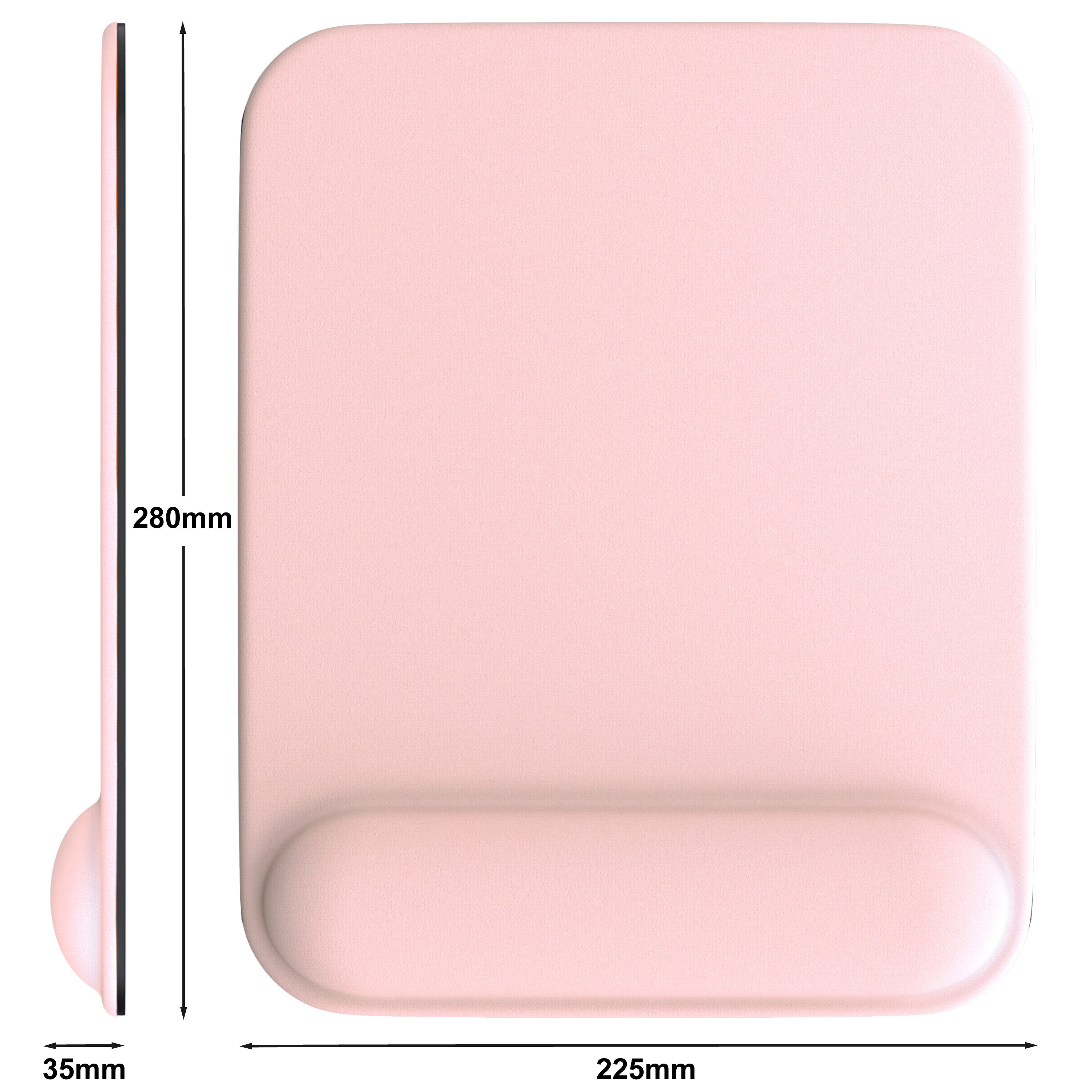 CSL Gaming Mauspad Office Gel Mousepad mit Handgelenkpolster 225 x 280 x 20 mm (1-St), Handballenauflage, Gelpolster ergonomisch, abwaschbar, rosa – Bild 2 von 5