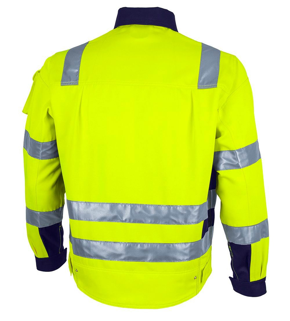 Qualitex Workwear Arbeitsjacke reflektierende PROfessionals Warnschutz-Bundjacke (faserverstätkt) (1-St) Arbeitsjacke mit 7 Taschen - Strapazierfähig - mit Zertifizierung