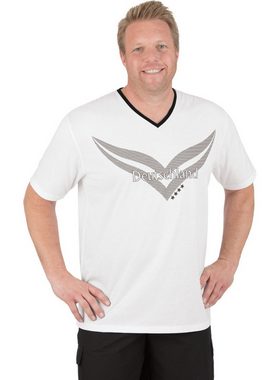 Trigema T-Shirt TRIGEMA V-Shirt in Retrooptik (1-tlg)