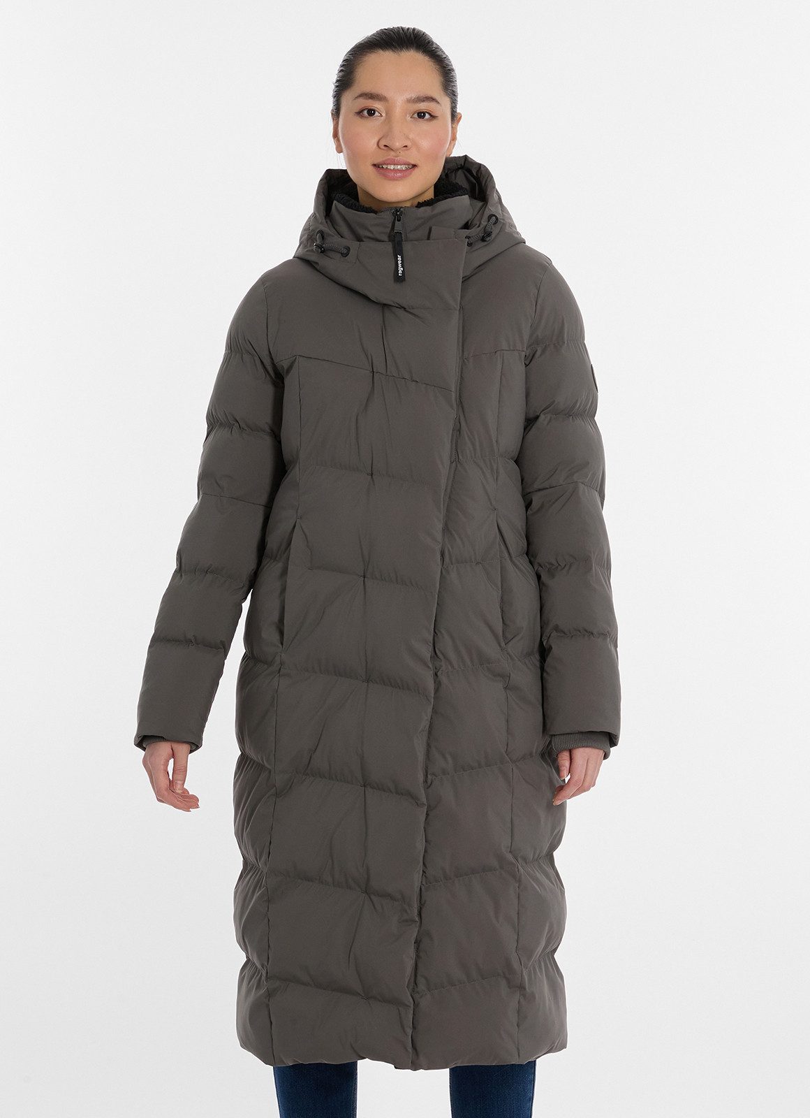 Ragwear Steppmantel PAVLA LONG verdeckter Reißverschluss